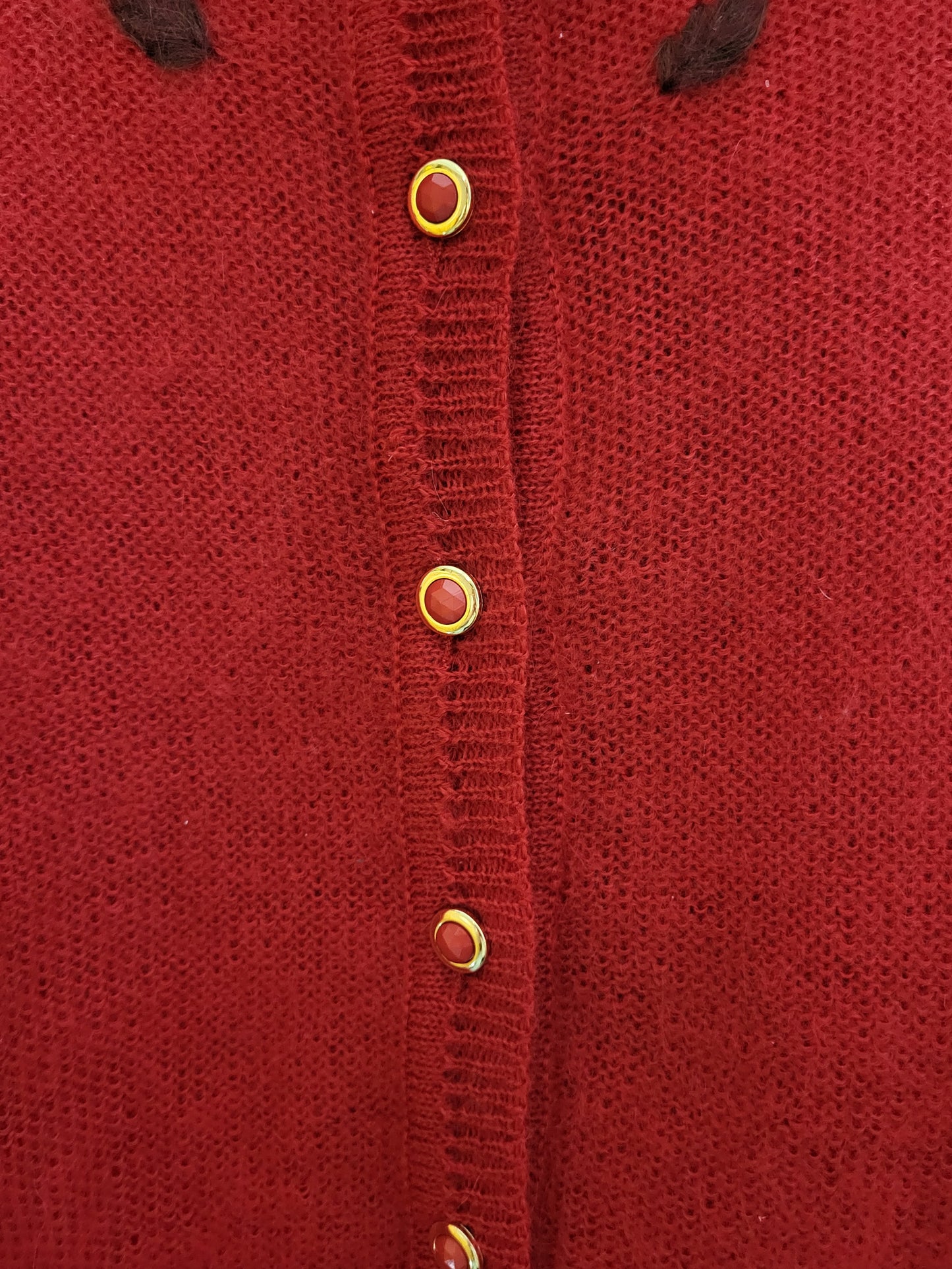 Vintage OSALRI & LORY - Strickjacke - Muster - Vintage Italy - Rot - Damen - L