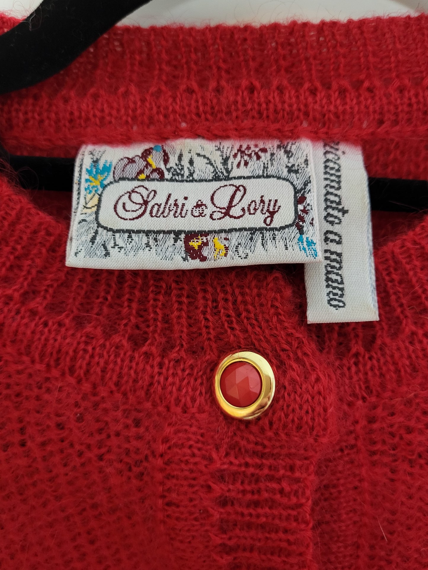 Vintage OSALRI & LORY - Strickjacke - Muster - Vintage Italy - Rot - Damen - L