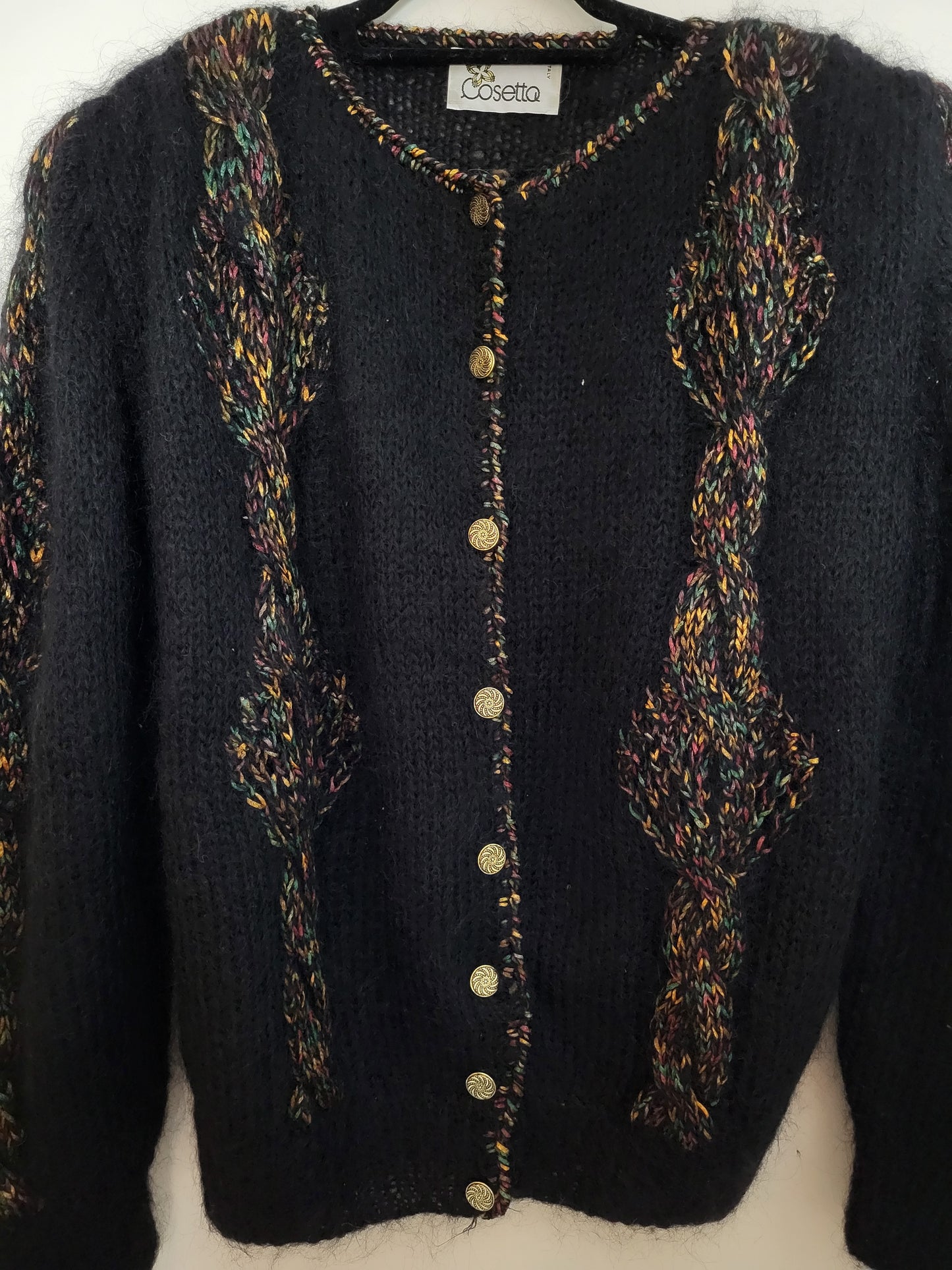 Vintage COSETTQ - Strickjacke - Muster - Vintage Italy - Bunt - Damen - XL/XXL
