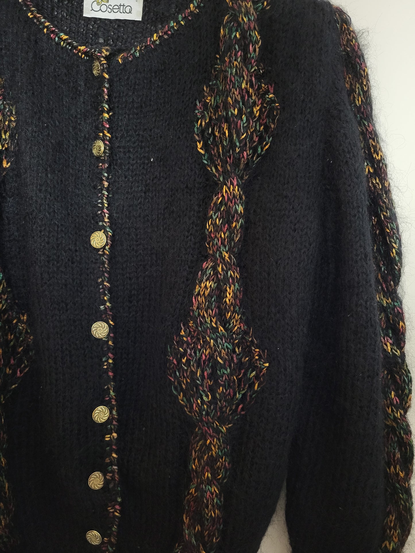 Vintage COSETTQ - Strickjacke - Muster - Vintage Italy - Bunt - Damen - XL/XXL