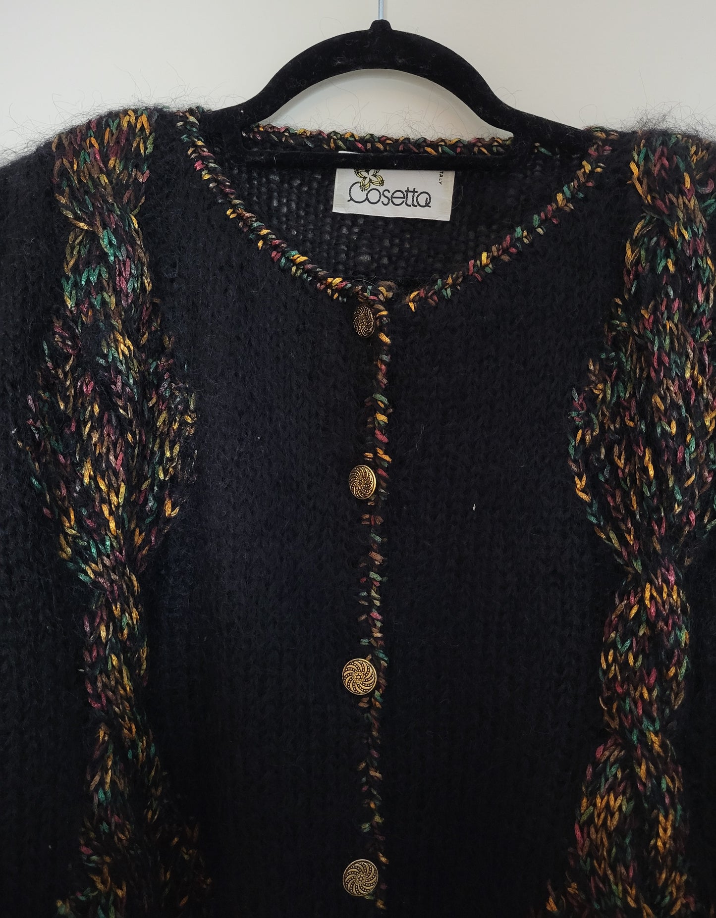 Vintage COSETTQ - Strickjacke - Muster - Vintage Italy - Bunt - Damen - XL/XXL