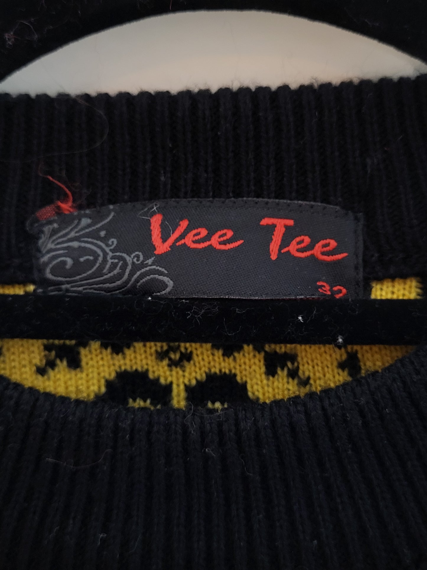 Vintage VEE TEE - Pullover Norweger - Muster - Vintage Italy - Schwarz - Damen - XS