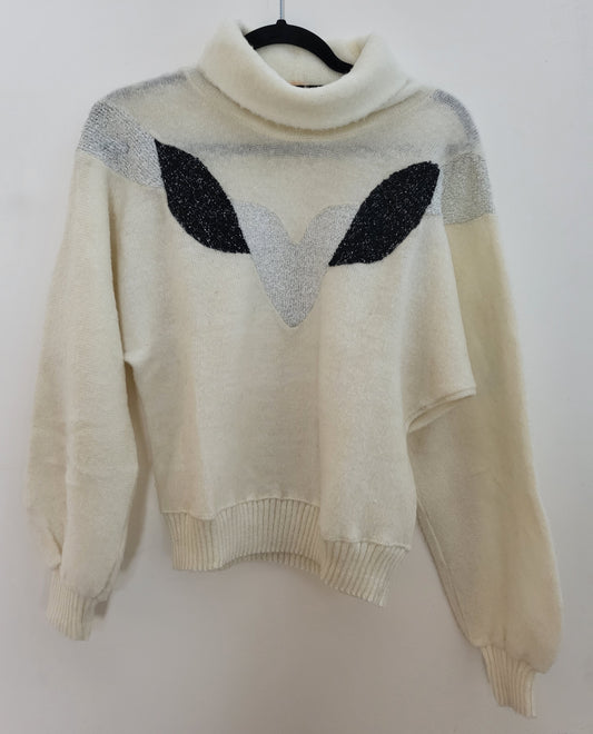 Vintage Edith Larson Paris - Pullover - Muster - Vintage Italy - Hell - Damen - M