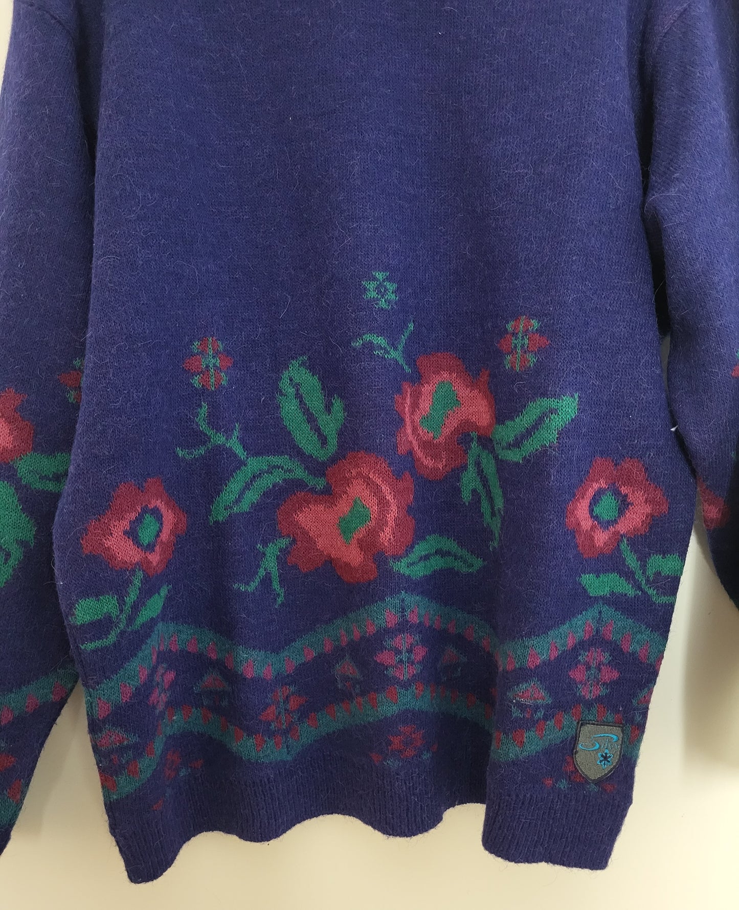 Vintage SILVY - Pullover - Muster - Vintage Italy - Dunkelblau/Bunt - Damen - XL/XXL