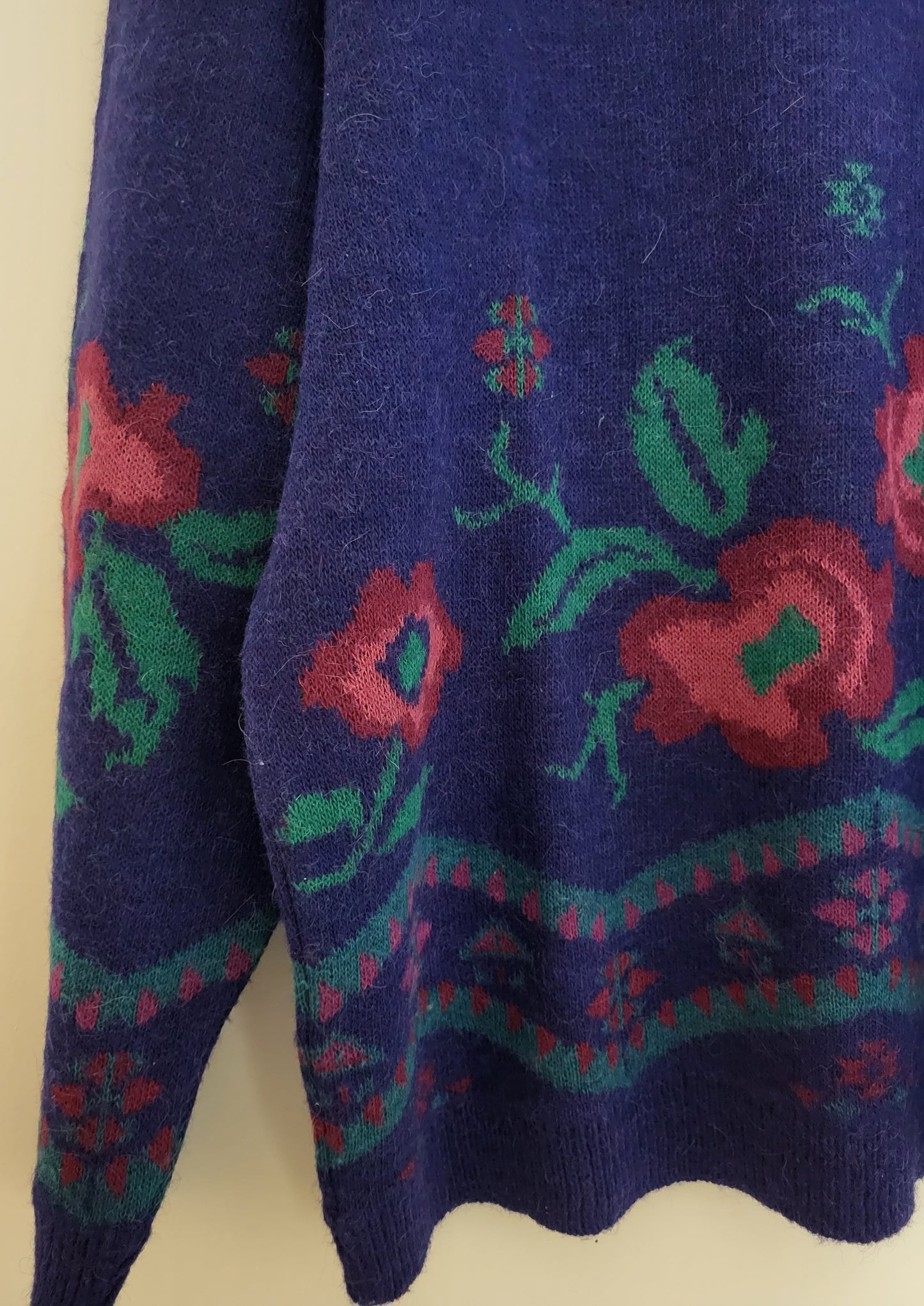 Vintage SILVY - Pullover - Muster - Vintage Italy - Dunkelblau/Bunt - Damen - XL/XXL