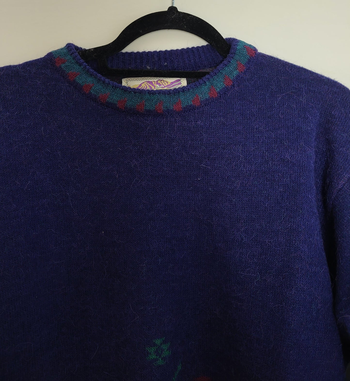 Vintage SILVY - Pullover - Muster - Vintage Italy - Dunkelblau/Bunt - Damen - XL/XXL