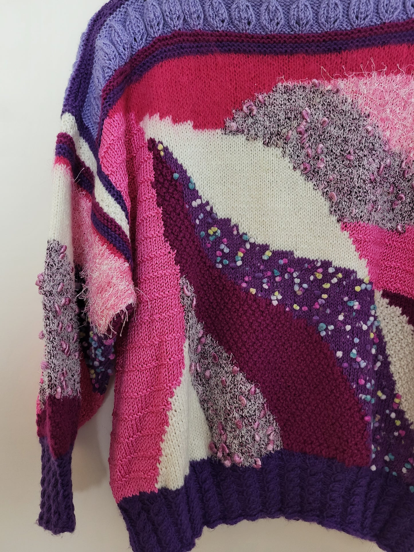 Vintage - Pullover - 3D Muster- Vintage Italy - Bunt - Damen - M/L