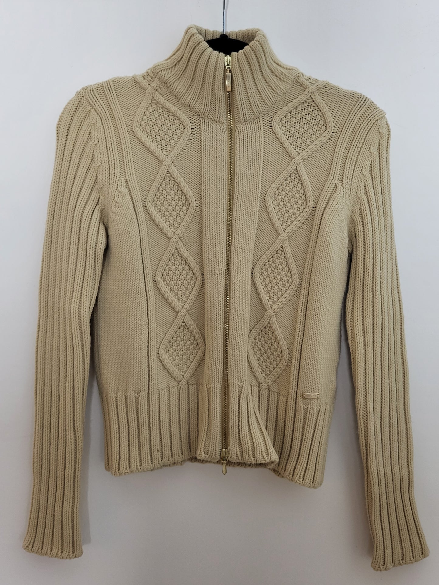 Vintage BELFE - Strickjacke - Zopfmuster - Vintage Italy - Beige - Damen - S/M