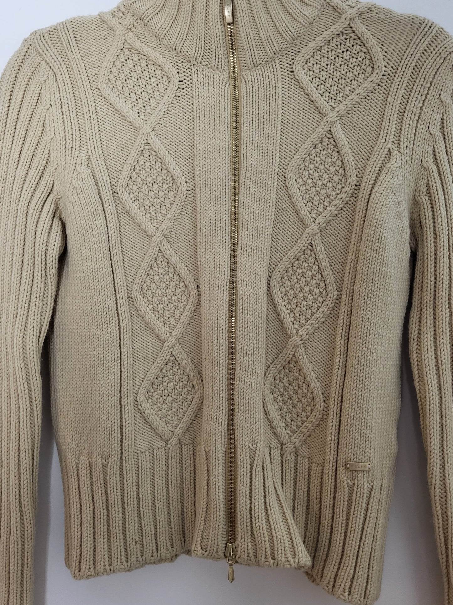 Vintage BELFE - Strickjacke - Zopfmuster - Vintage Italy - Beige - Damen - S/M