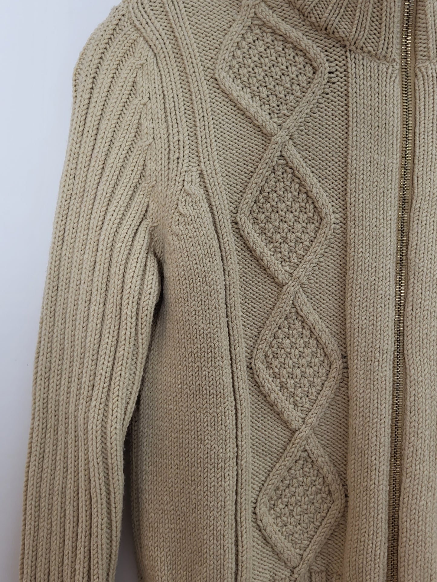Vintage BELFE - Strickjacke - Zopfmuster - Vintage Italy - Beige - Damen - S/M