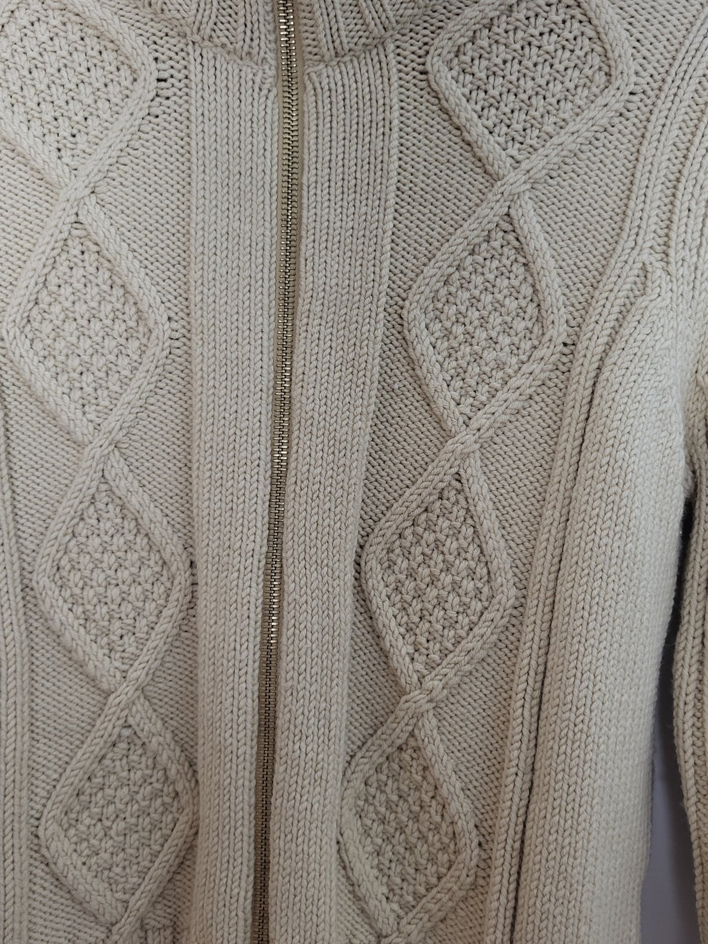 Vintage BELFE - Strickjacke - Zopfmuster - Vintage Italy - Beige - Damen - S/M