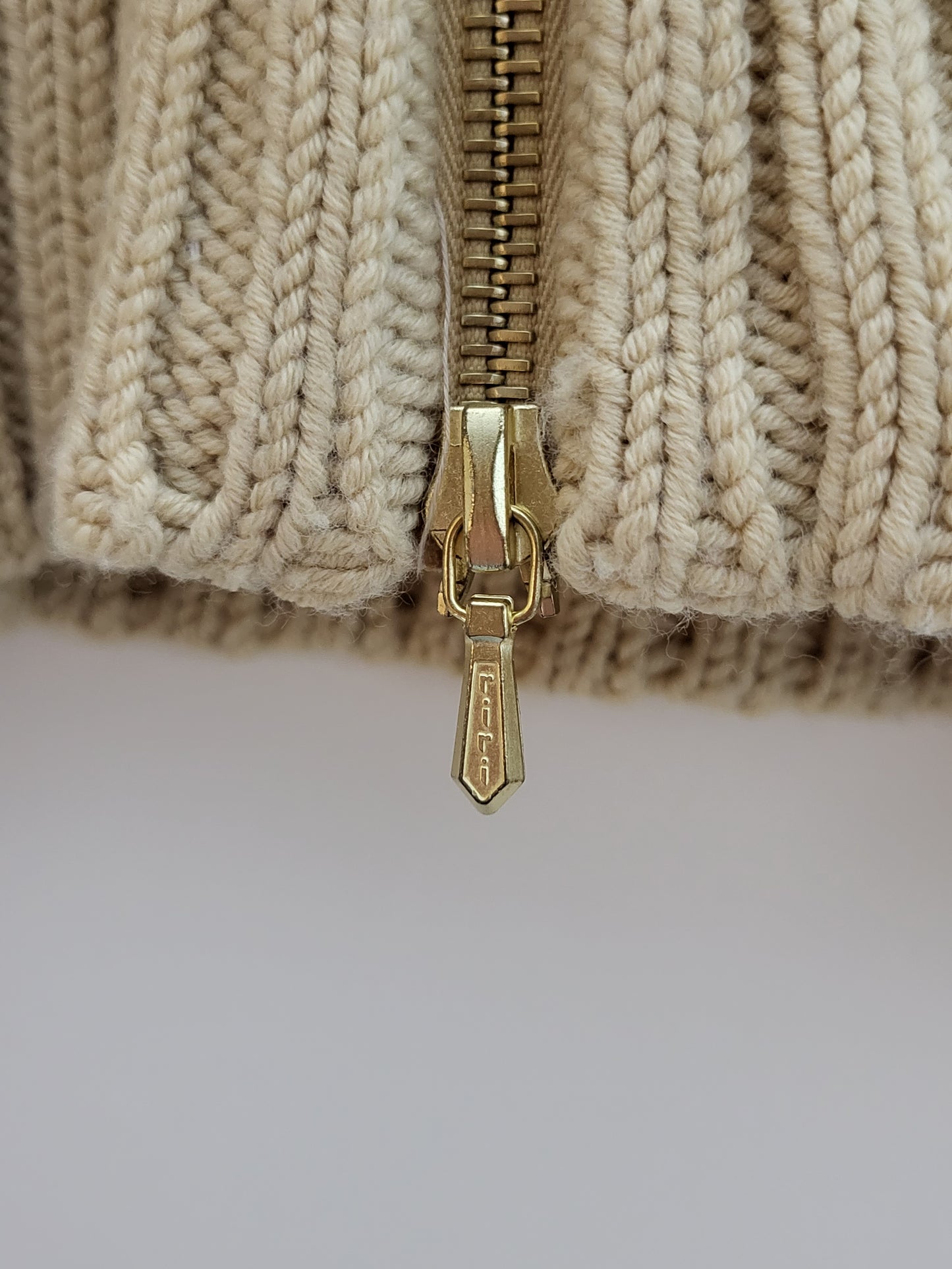 Vintage BELFE - Strickjacke - Zopfmuster - Vintage Italy - Beige - Damen - S/M