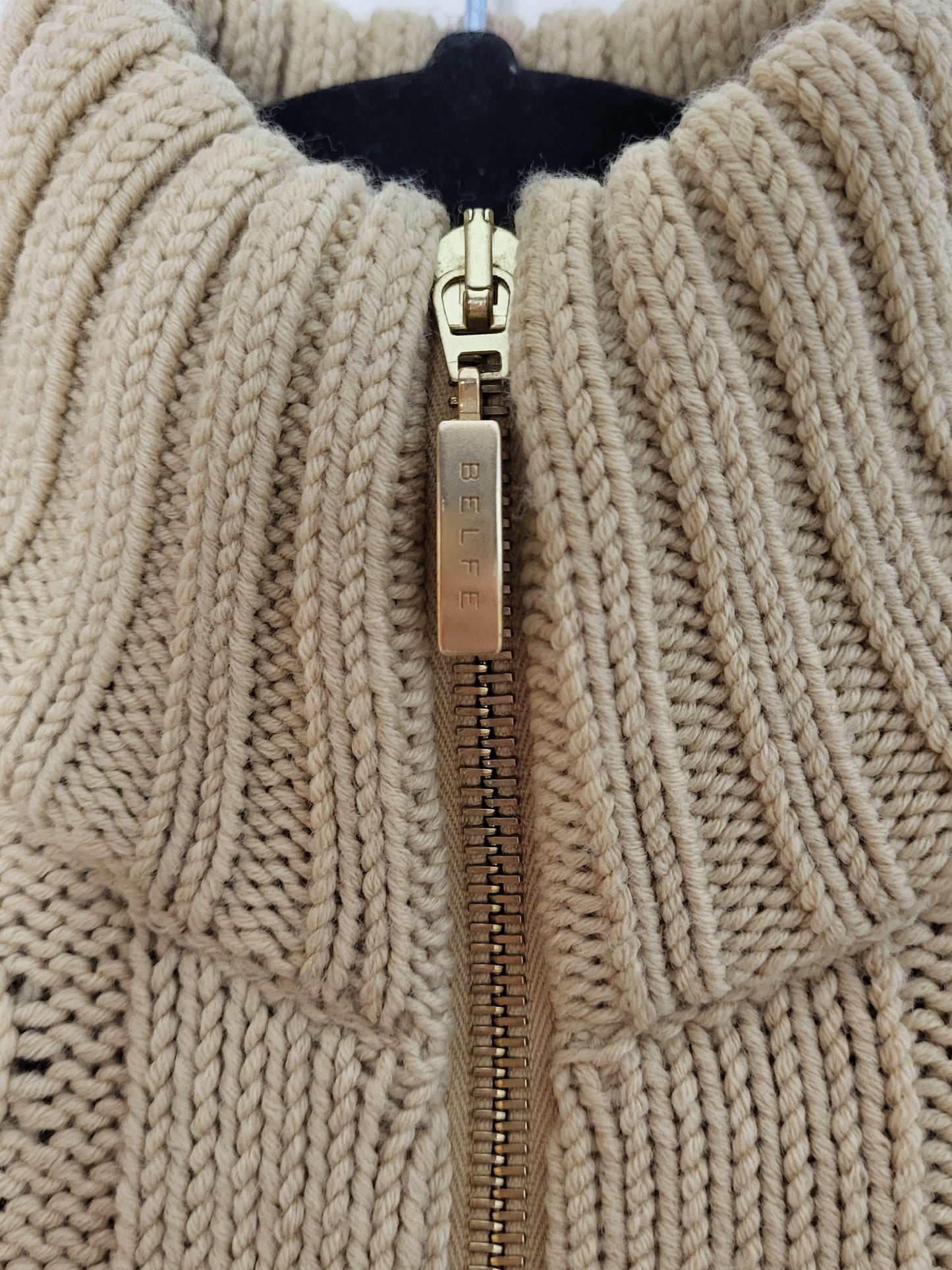Vintage BELFE - Strickjacke - Zopfmuster - Vintage Italy - Beige - Damen - S/M