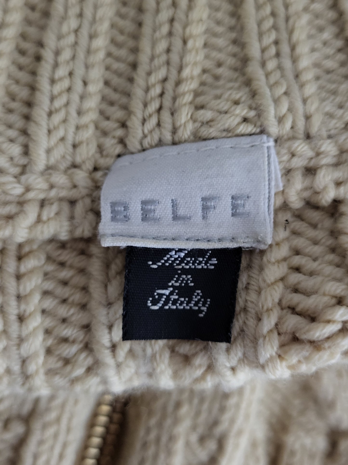 Vintage BELFE - Strickjacke - Zopfmuster - Vintage Italy - Beige - Damen - S/M