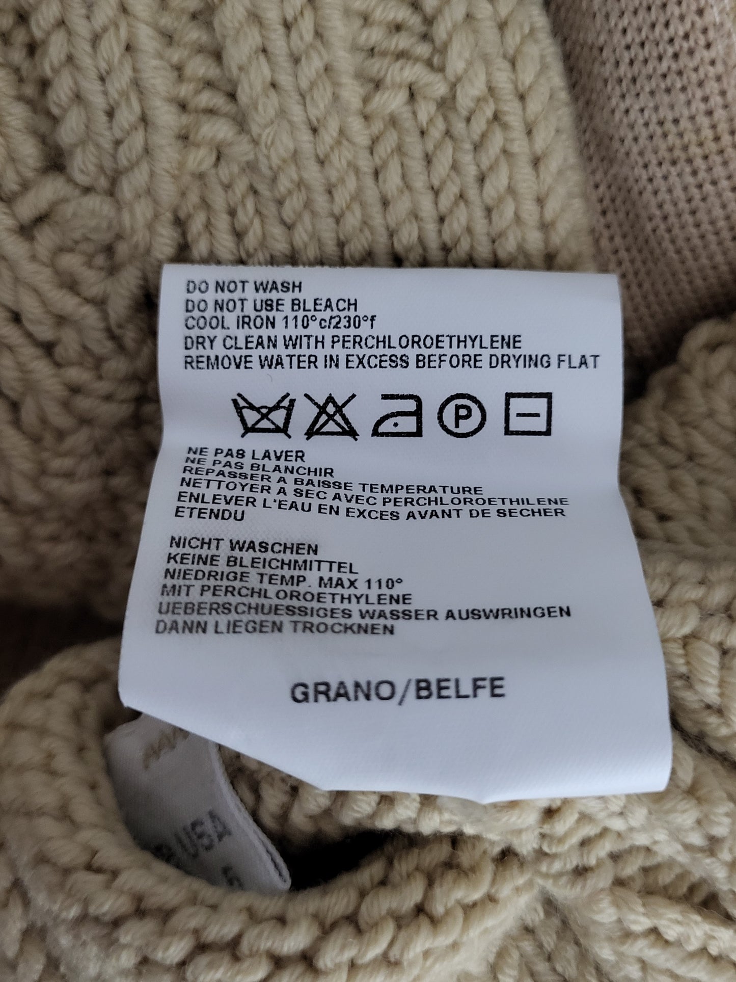 Vintage BELFE - Strickjacke - Zopfmuster - Vintage Italy - Beige - Damen - S/M