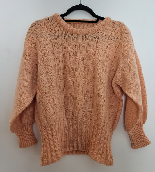 Vintage - Pullover - Muster - Vintage Italy - Lachs/Orange - Damen - M