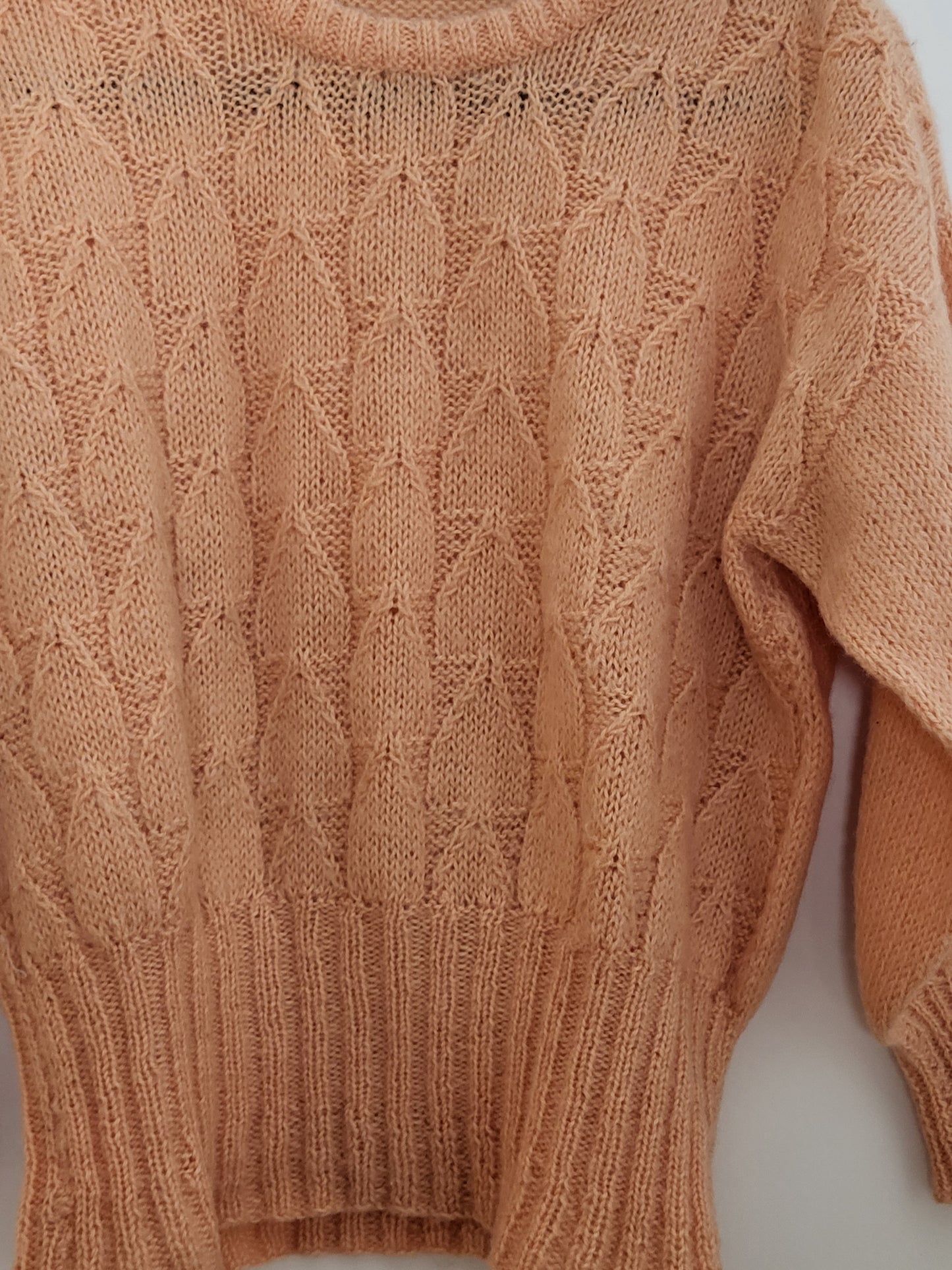 Vintage - Pullover - Muster - Vintage Italy - Lachs/Orange - Damen - M