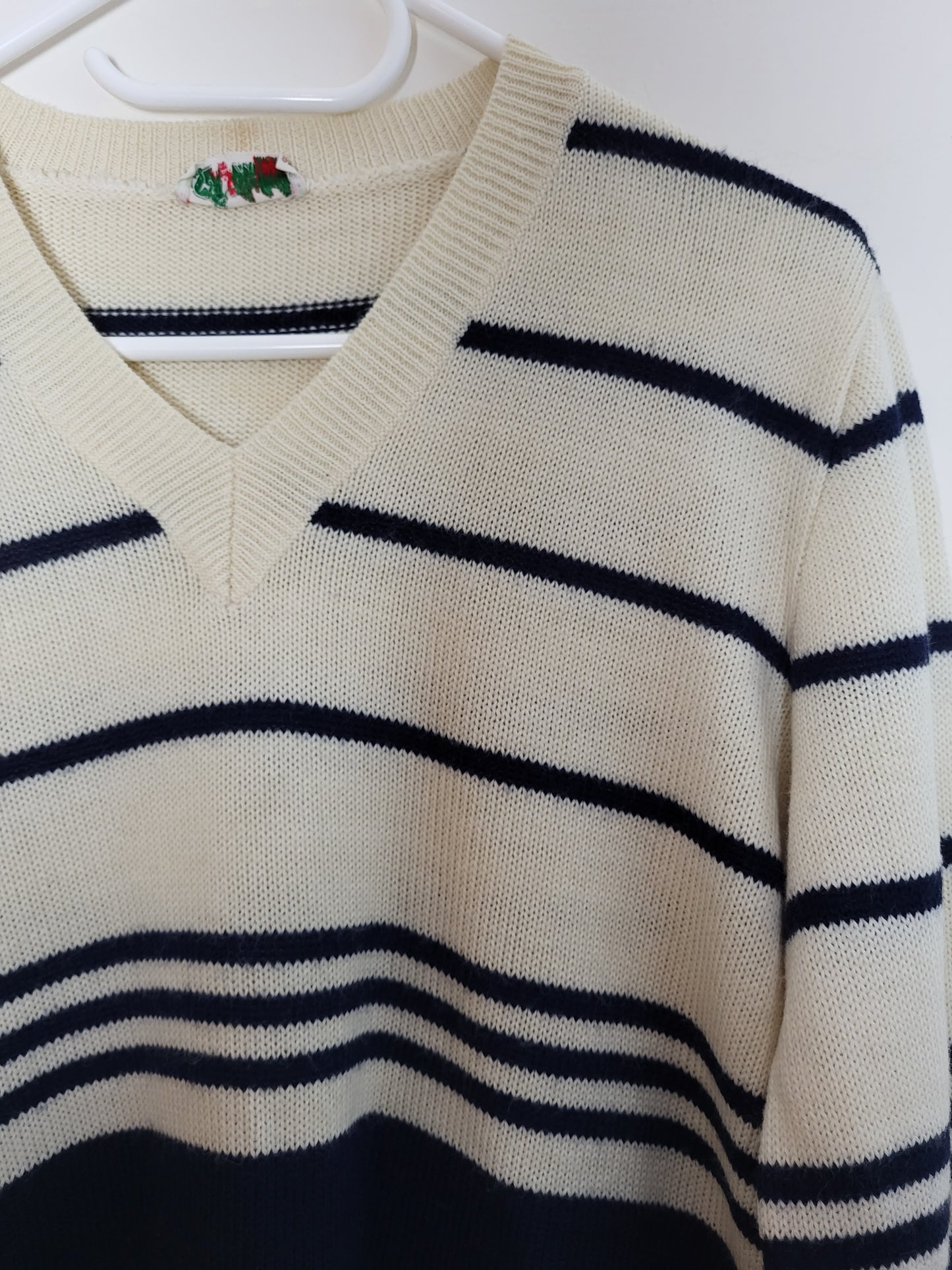 VINTAGE Australian - Pullover - Streifen - Vintage Italy - Blau/Weiß - Herren - L (50)