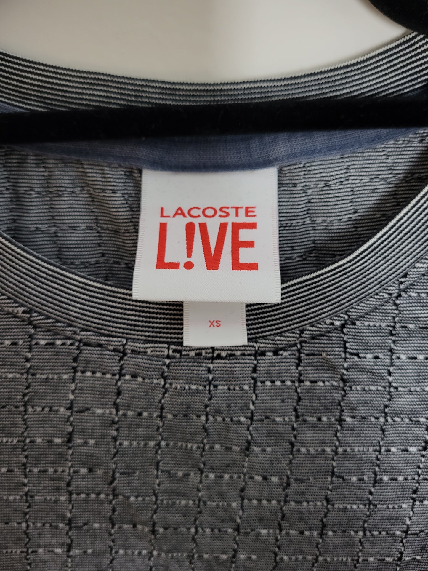 LACOSTE - Shirt - Muster - Grau - Damen - XS (Neuwertig)
