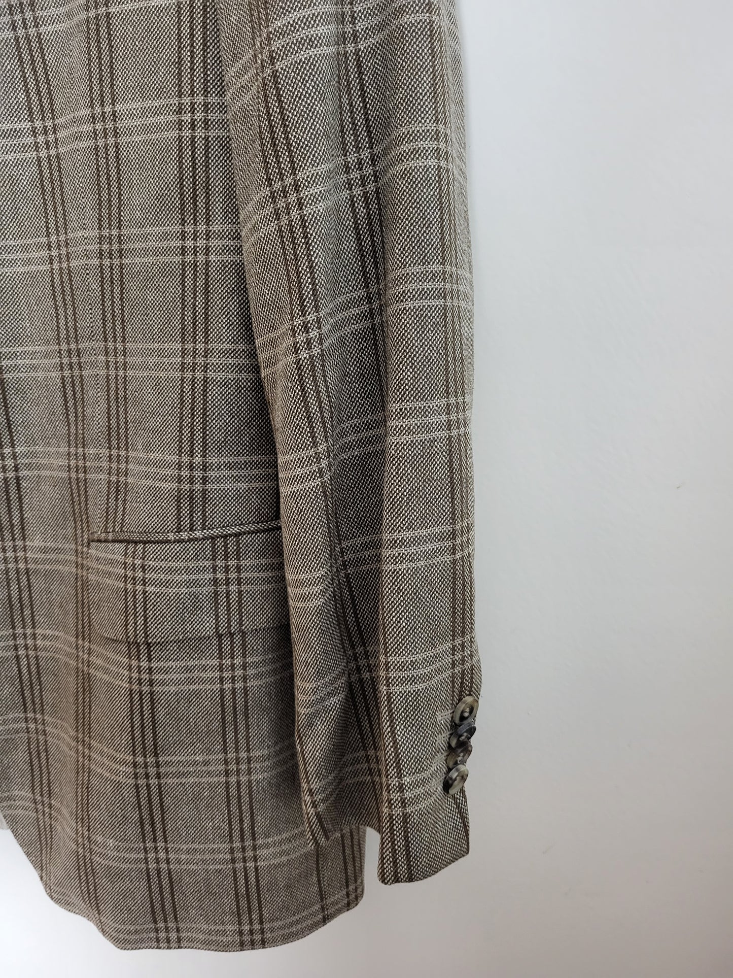 HUGO BOSS - Sakko - Kariert Muster - Braun/Grau - Herren - XL
