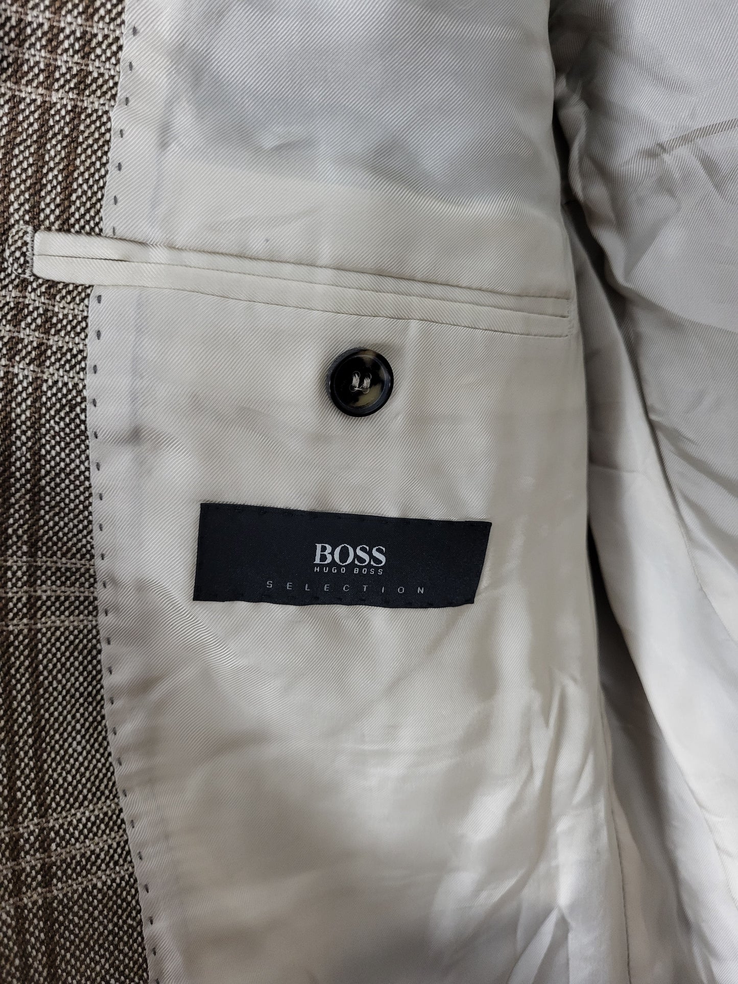 HUGO BOSS - Sakko - Kariert Muster - Braun/Grau - Herren - XL