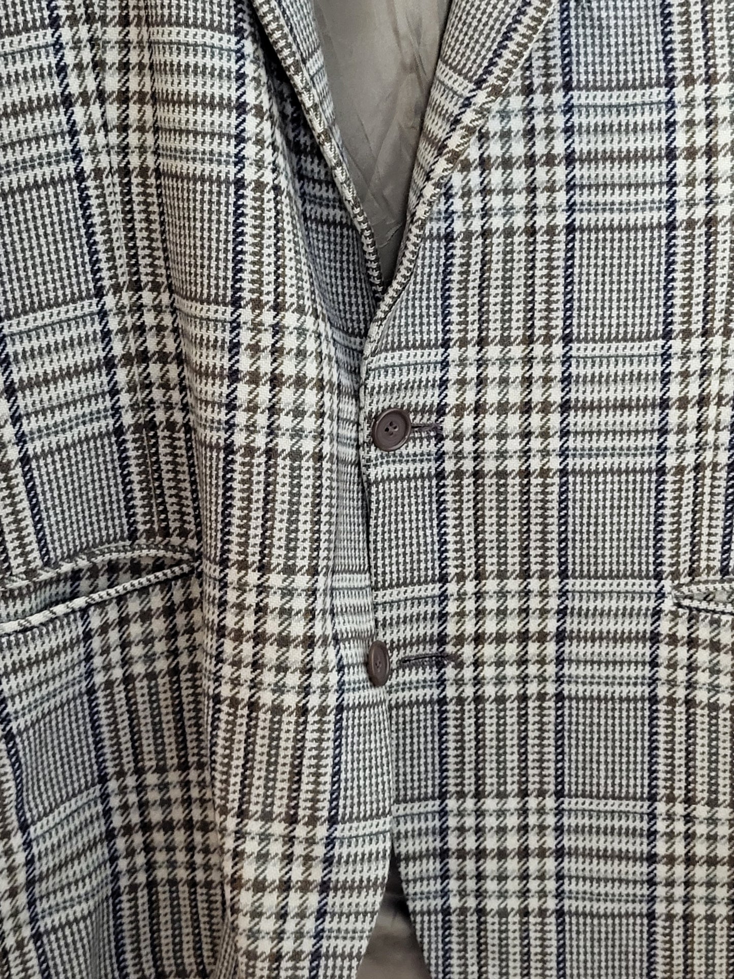 VALENTINO - Sakko - Kariert Muster - Braun/Grau/Beige - Herren - XL/XXL