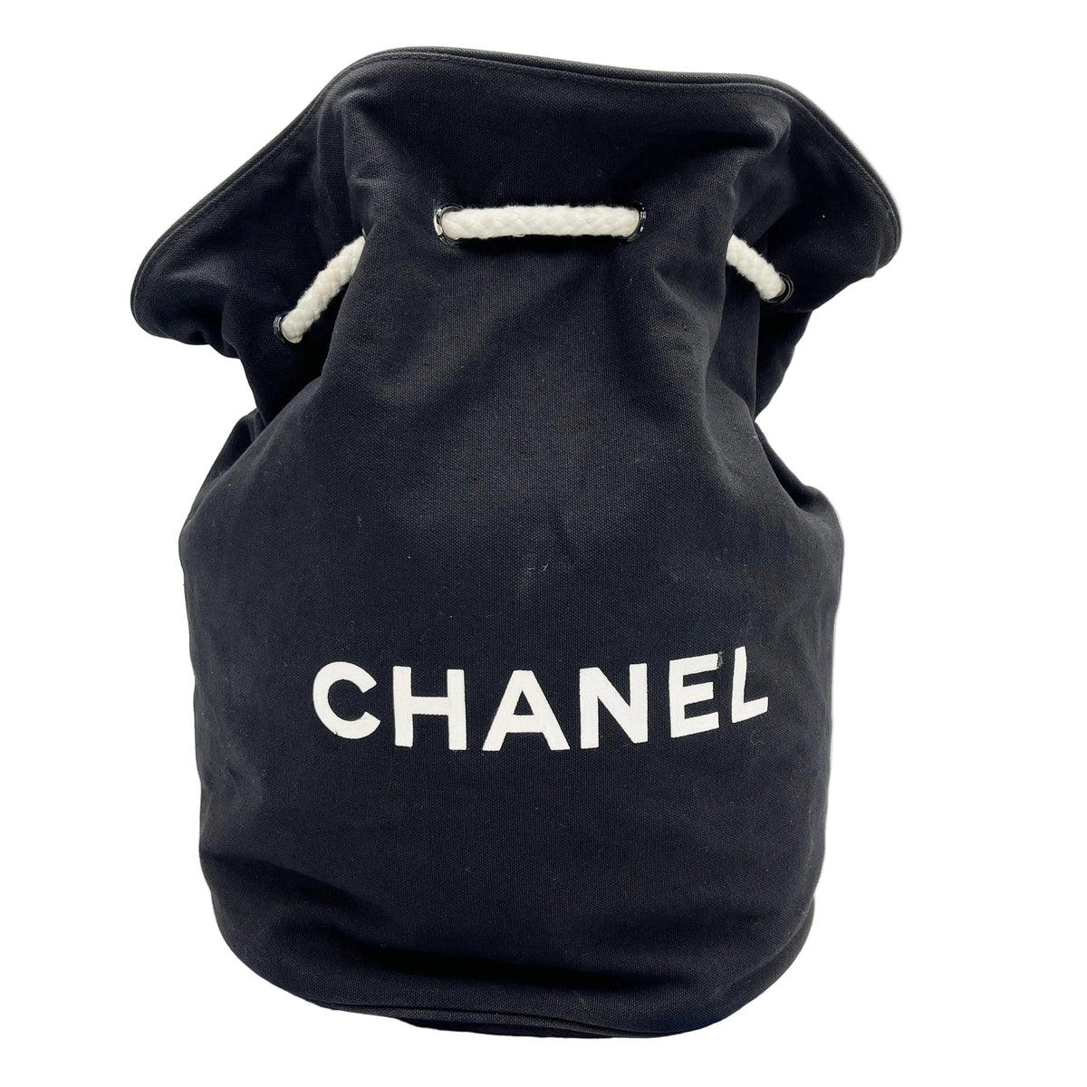 Original/Auth Chanel - Beach Rucksack - Cotton Canvas Schwarz
