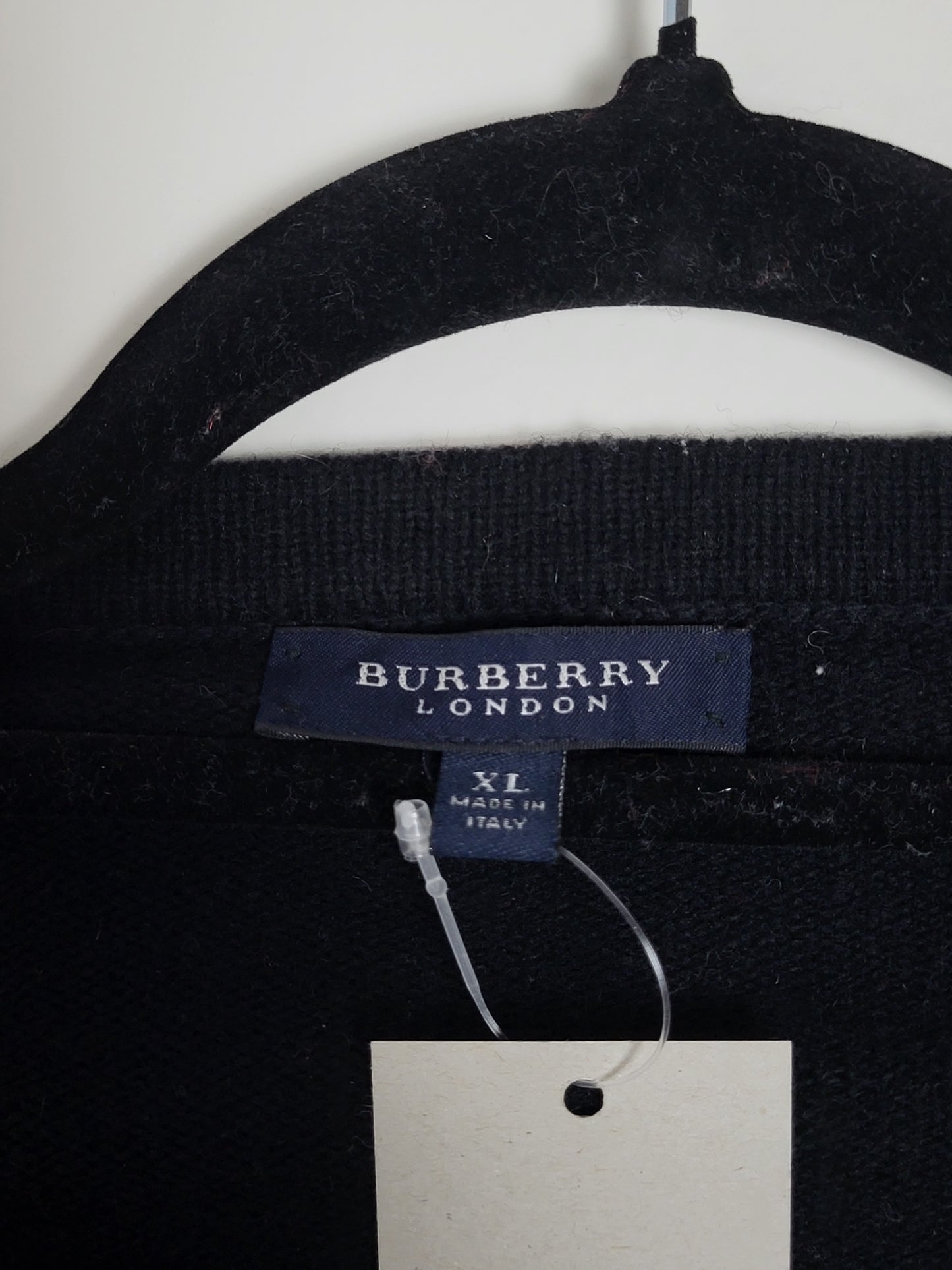 BURBERRY - Vintage Pullover - Klassisch mit Tartan - Schwarz - Herren - XL