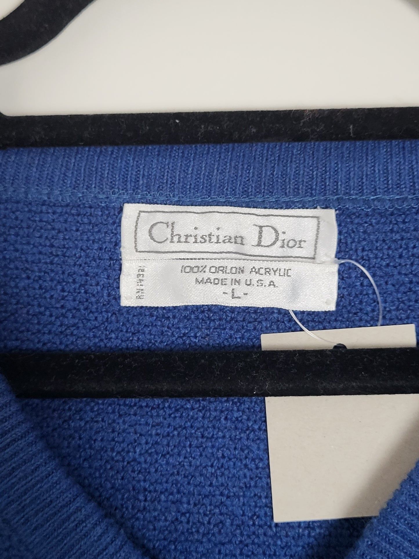 CHRISTIAN DIOR - Vintage Pullover - Klassisch - Blau - Herren - L