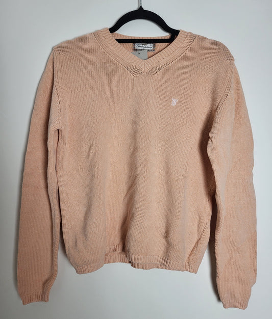 THOMAS BURBERRY - Vintage Pullover - Klassisch mit Logo - Lachs - Damen - M