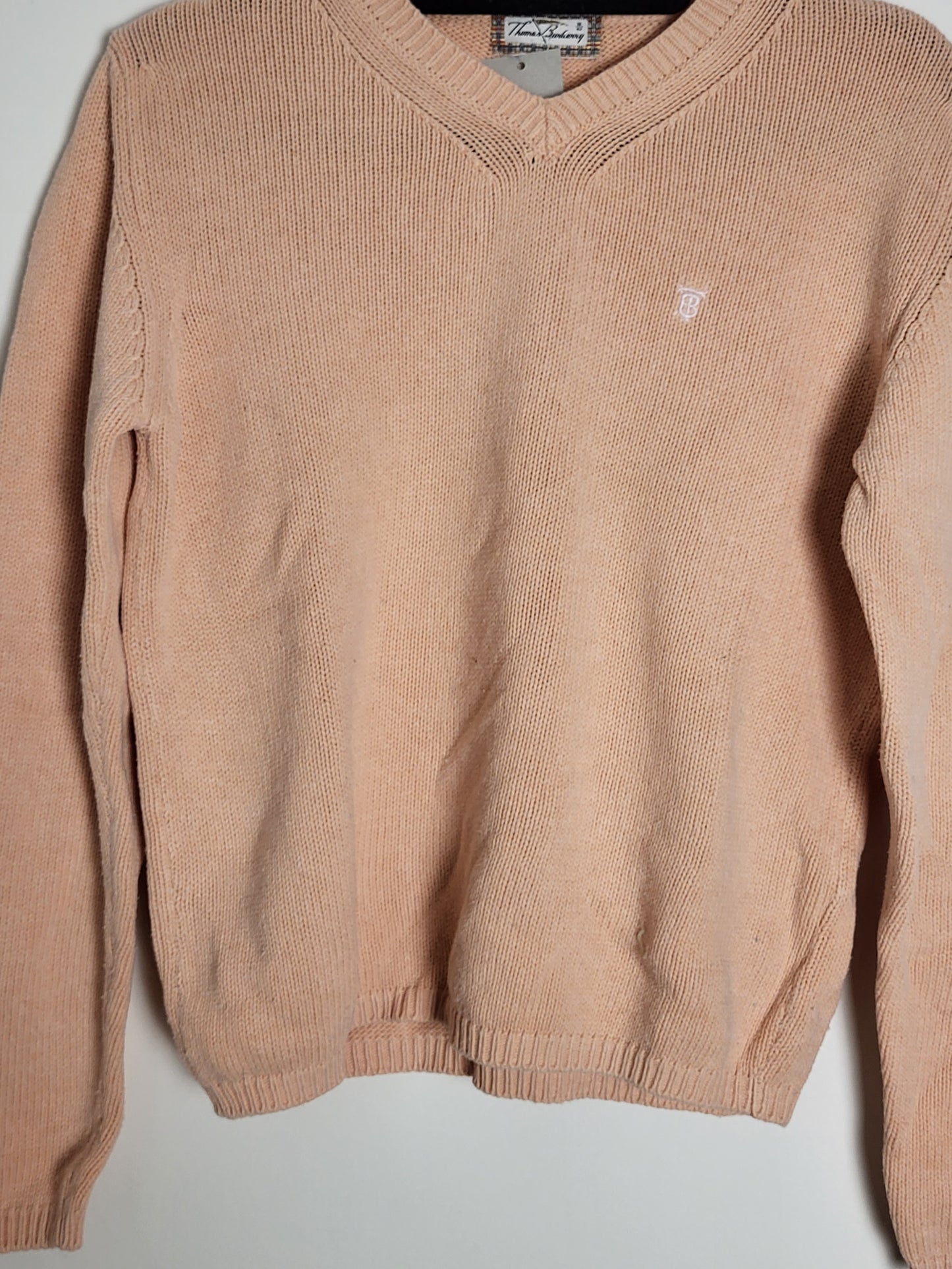 THOMAS BURBERRY - Vintage Pullover - Klassisch mit Logo - Lachs - Damen - M