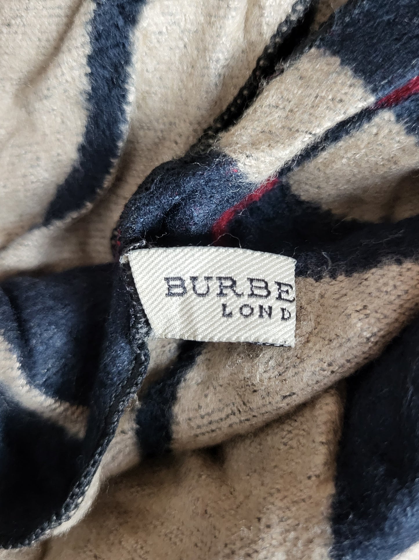 Burberry London - Vintage Schal / Tuch - Dunkelblau Logo - Kaschmir - 172 x 60