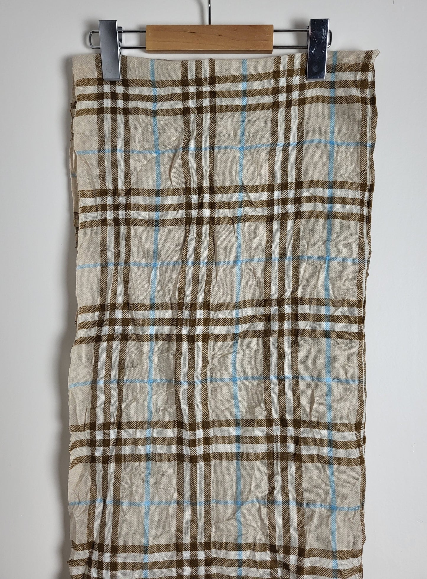 Burberry London - Vintage Schal / Tuch - Beige Tartan- Kaschmir - 175 x 65
