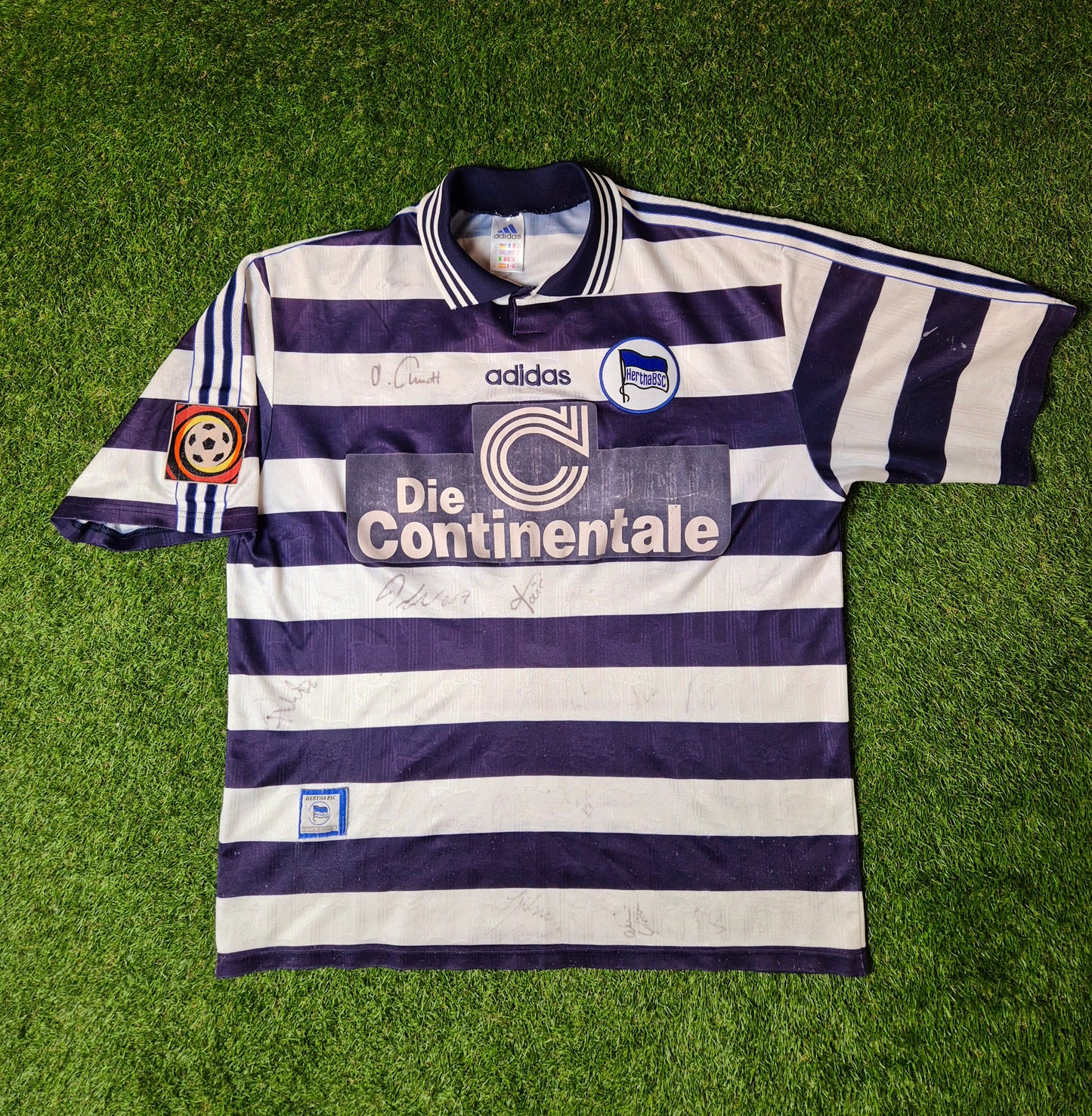 Hertha BSC - Trikot - 1997/1998 - Heim - Dardai - Unterschriften - XL