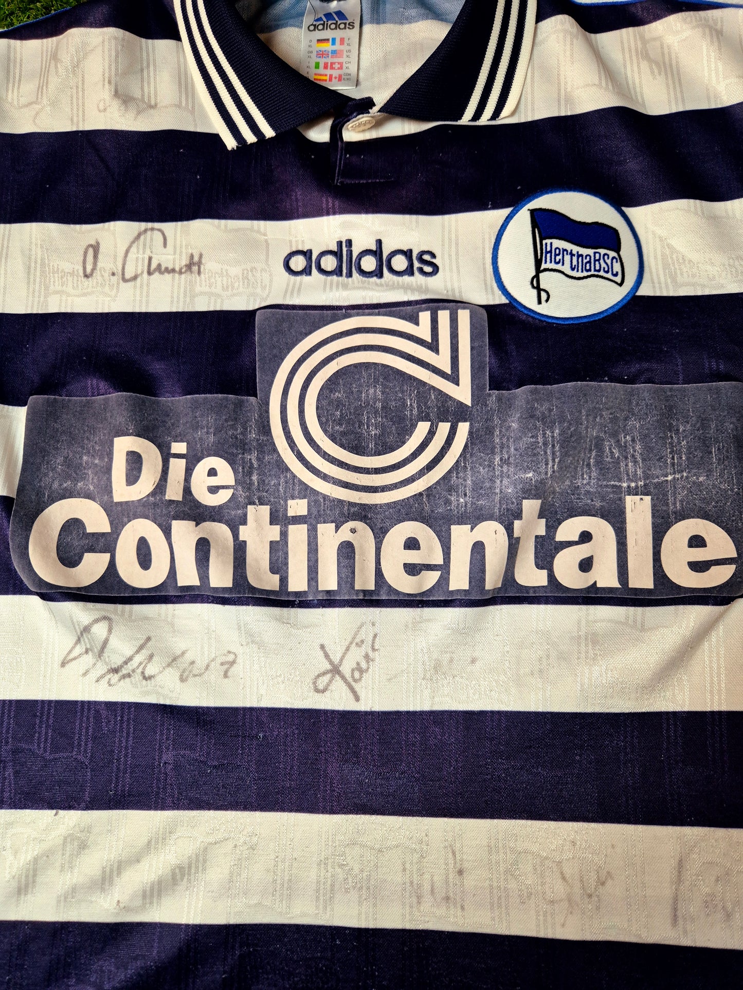 Hertha BSC - Trikot - 1997/1998 - Heim - Dardai - Unterschriften - XL