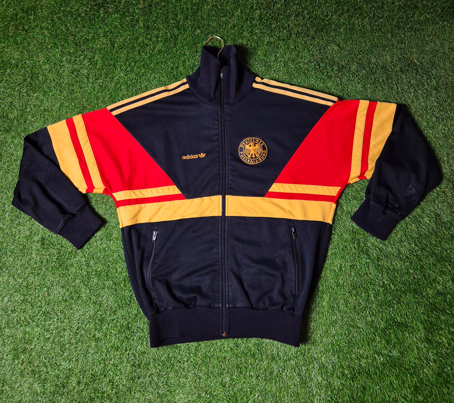 DFB - Adidas - Vintage Trainingsjacke - 1986 - Schwarz - M (D48)