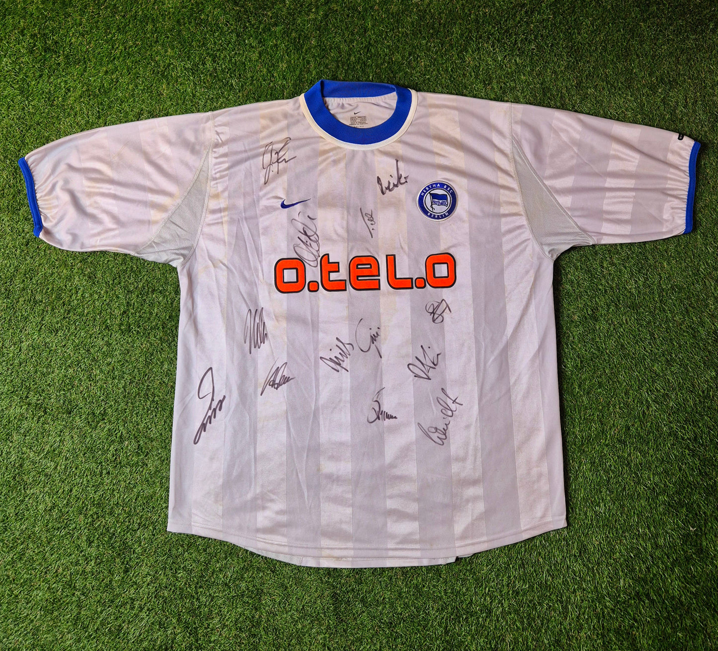 Hertha BSC - Trikot - 2000/2001 - Auswärts - Preetz - Unterschriften - XL