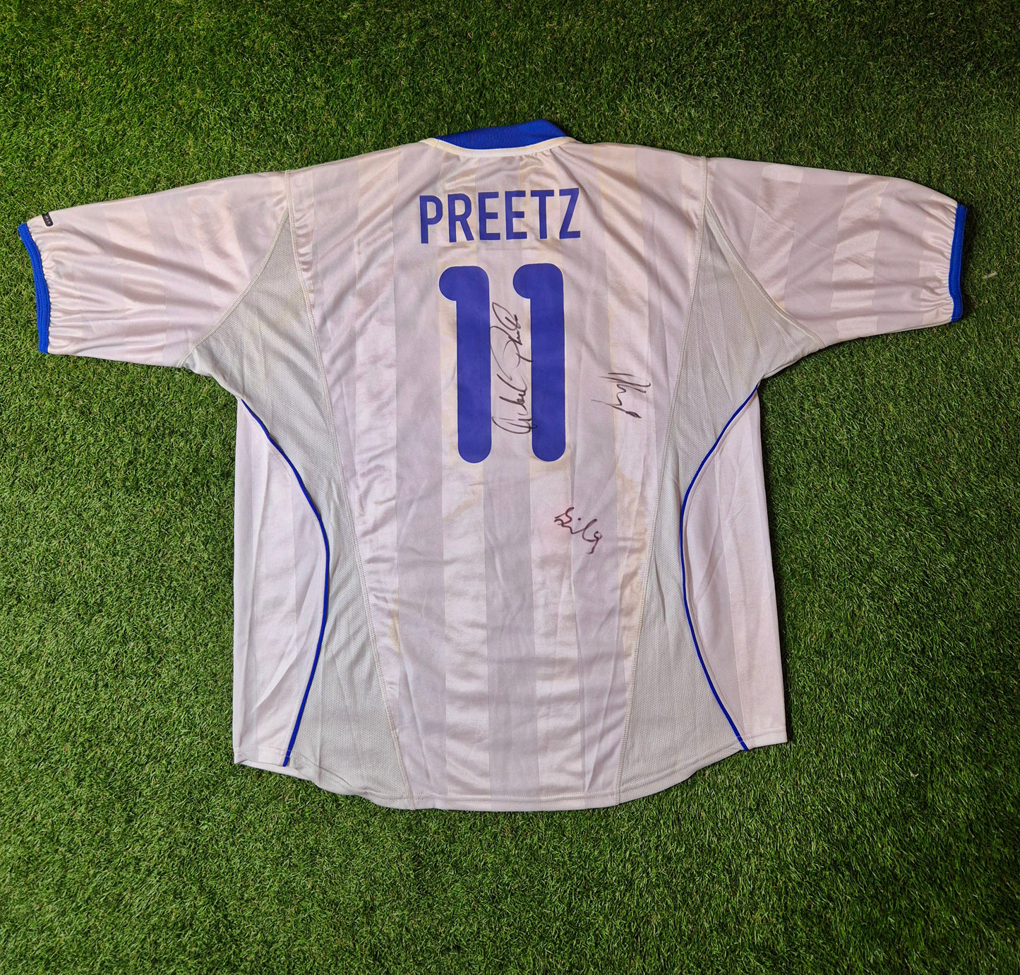 Hertha BSC - Trikot - 2000/2001 - Auswärts - Preetz - Unterschriften - XL