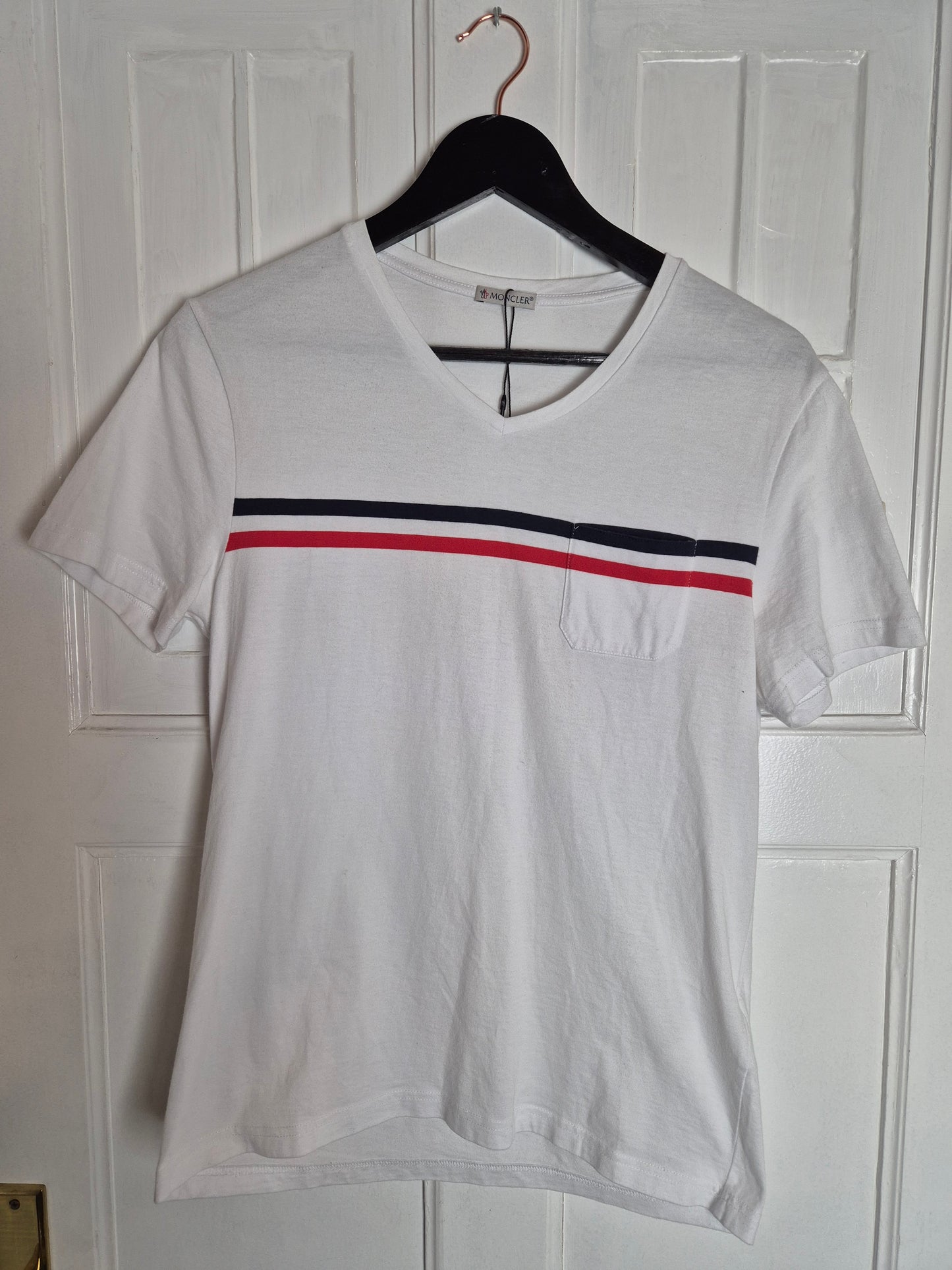 Moncler - T-Shirt - Weiß mit Logo - M/L