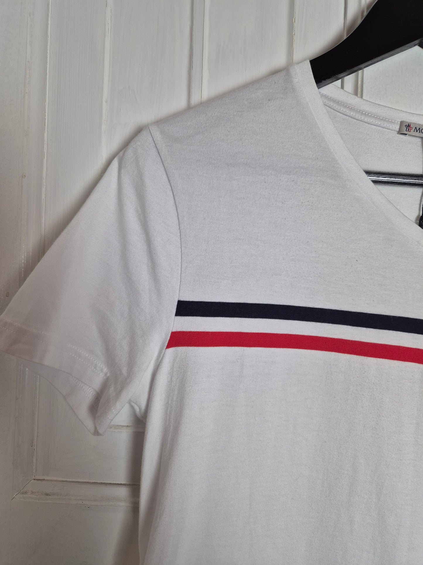 Moncler - T-Shirt - Weiß mit Logo - M/L