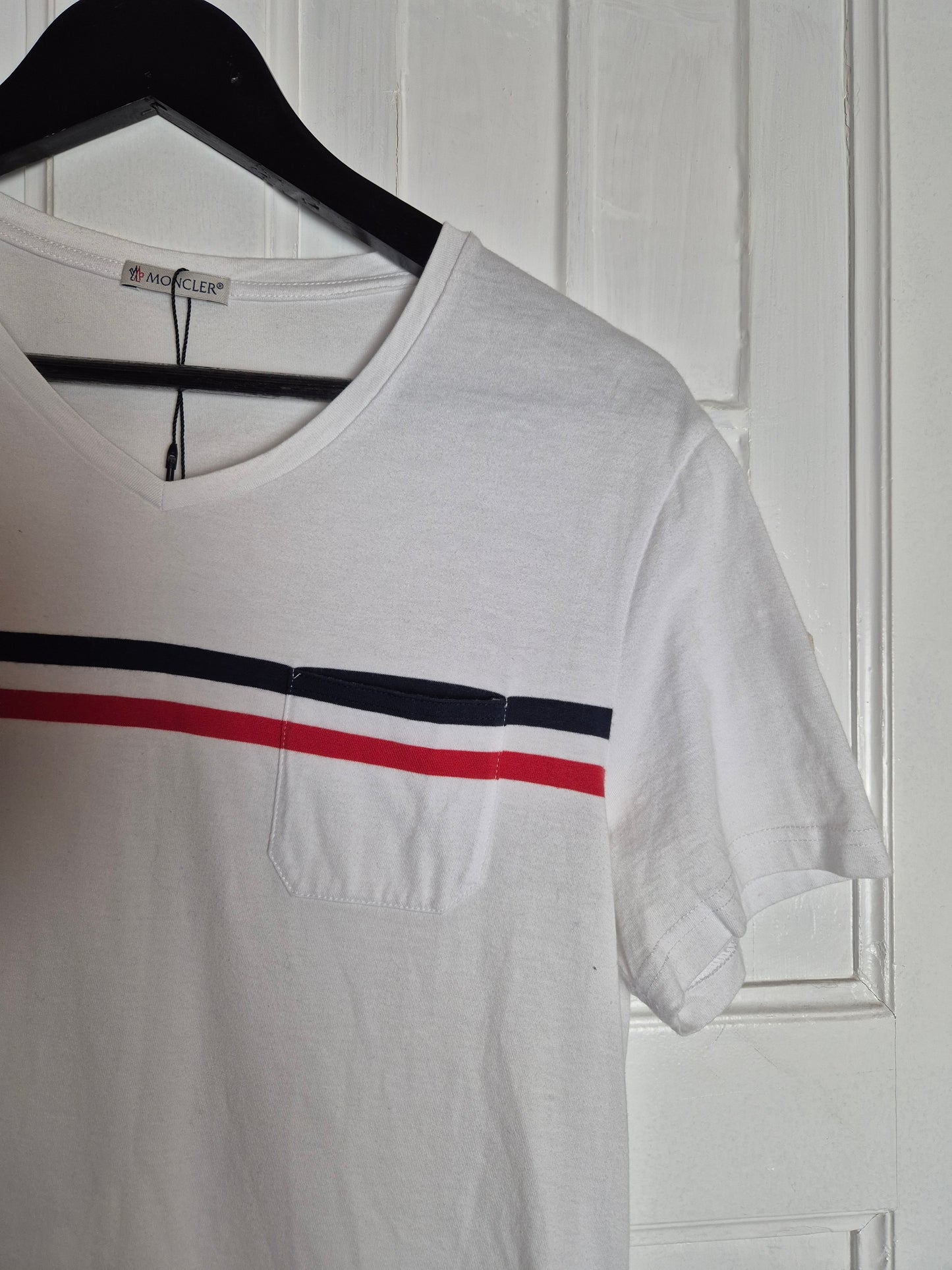 Moncler - T-Shirt - Weiß mit Logo - M/L