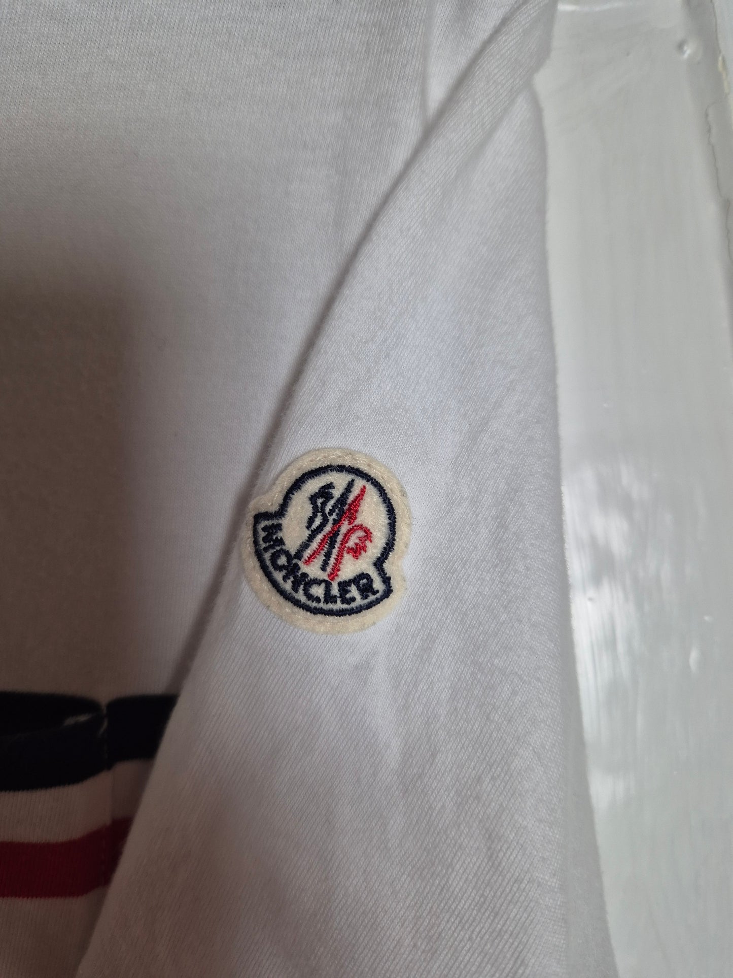 Moncler - T-Shirt - Weiß mit Logo - M/L