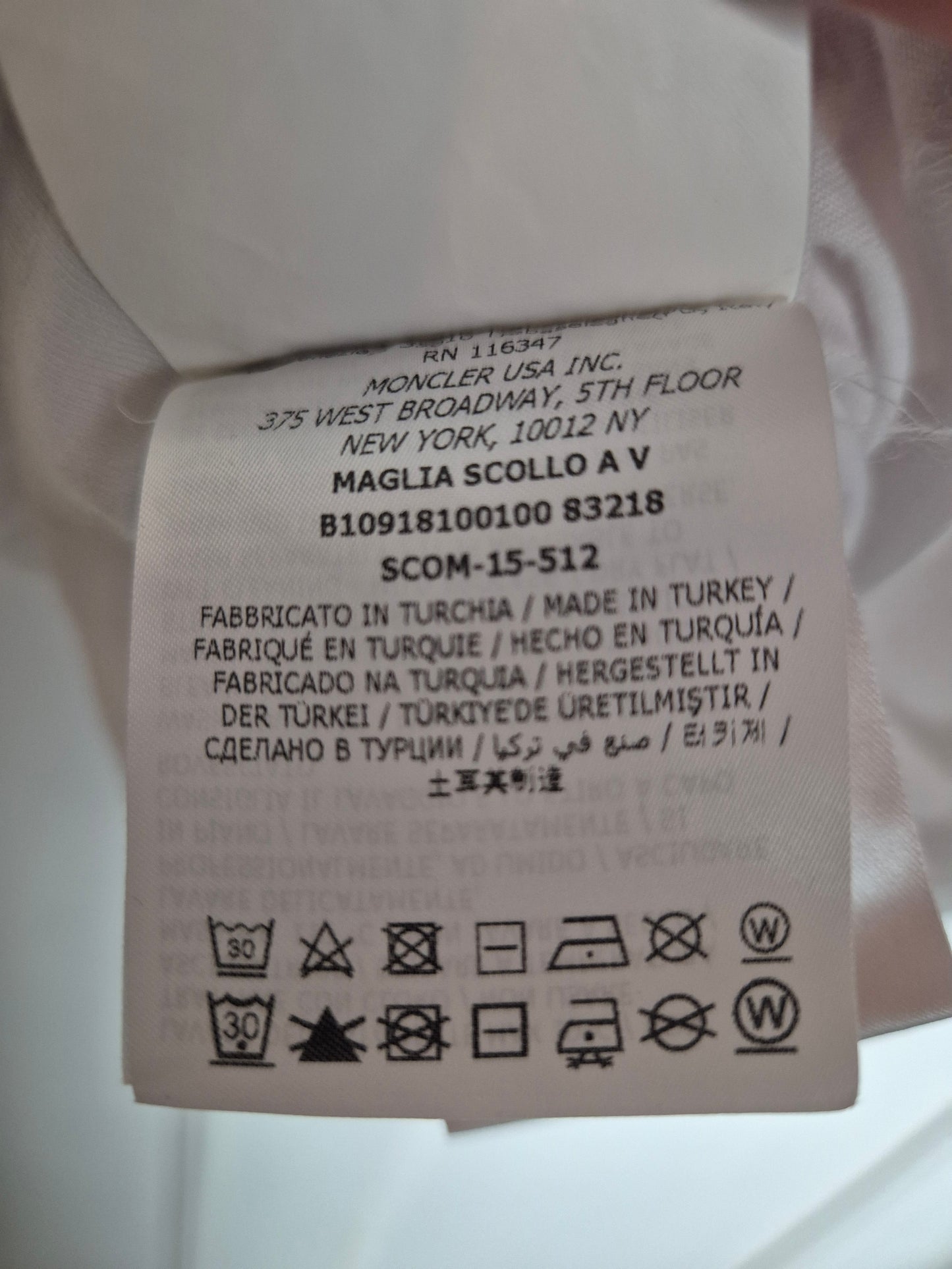 Moncler - T-Shirt - Weiß mit Logo - M/L