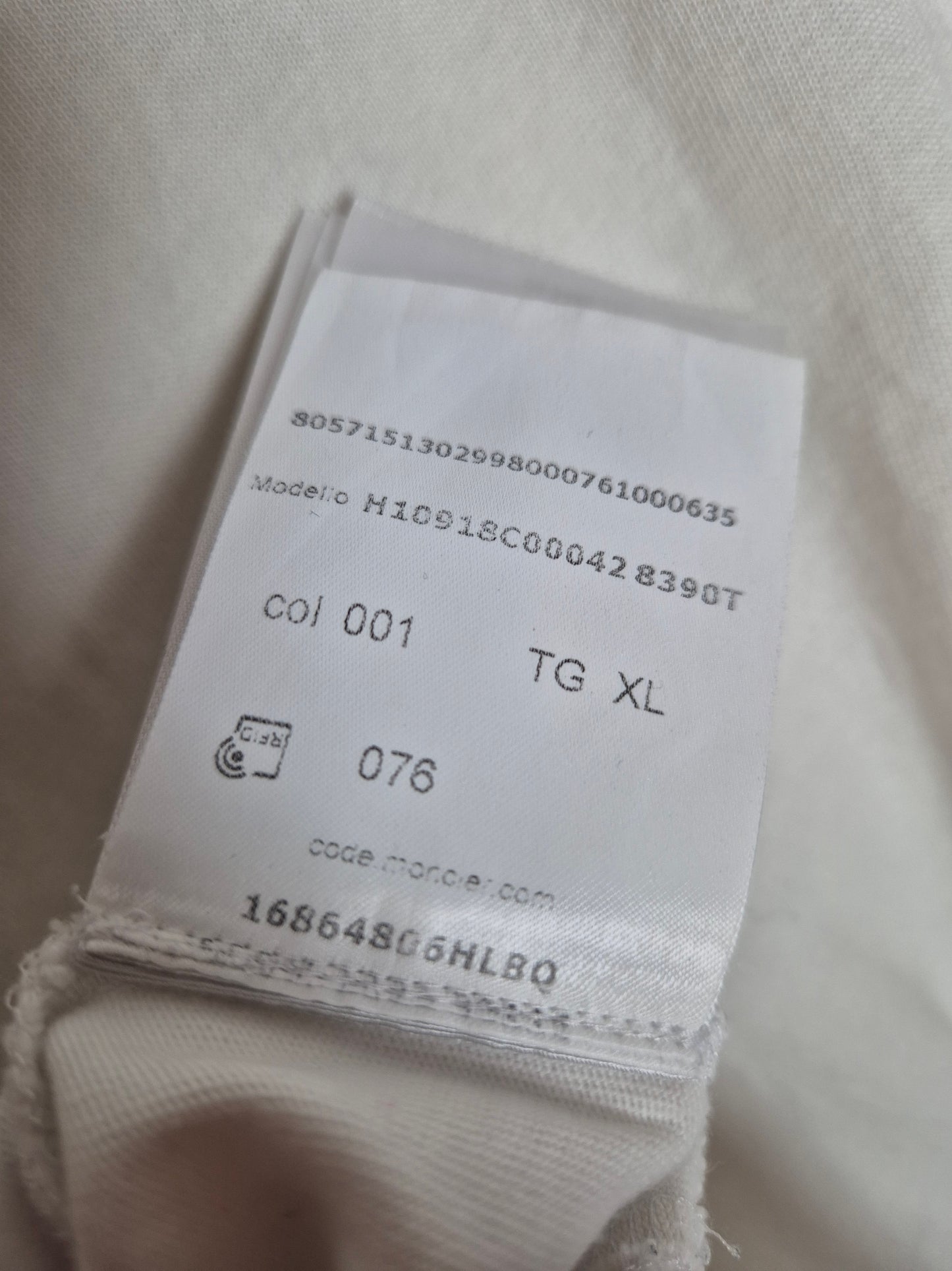 Moncler - T-Shirt - Weiß mit Print und Stick - Herren - XL