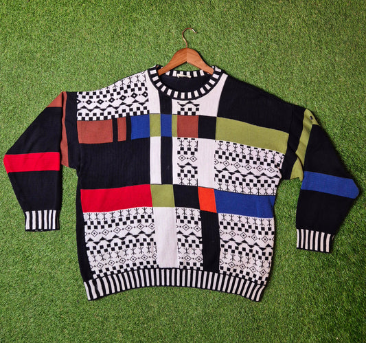 Original/Auth Hugo Boss - Vintage Pullover - Bunt mit Muster - XL/XXL (56)