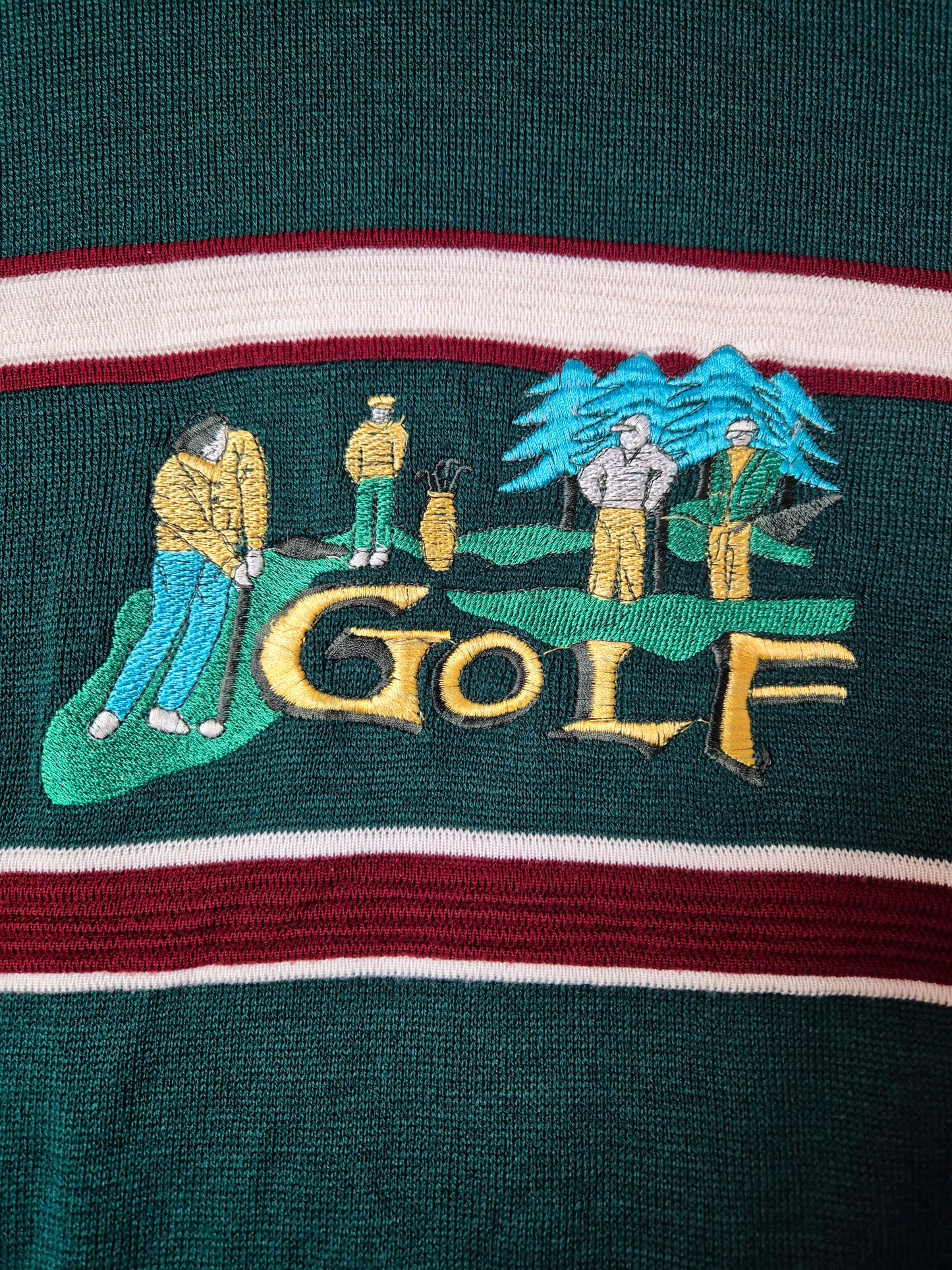 Original/Auth Lacoste - Vintage Pullover - Grün mit Golf Stick - XXL