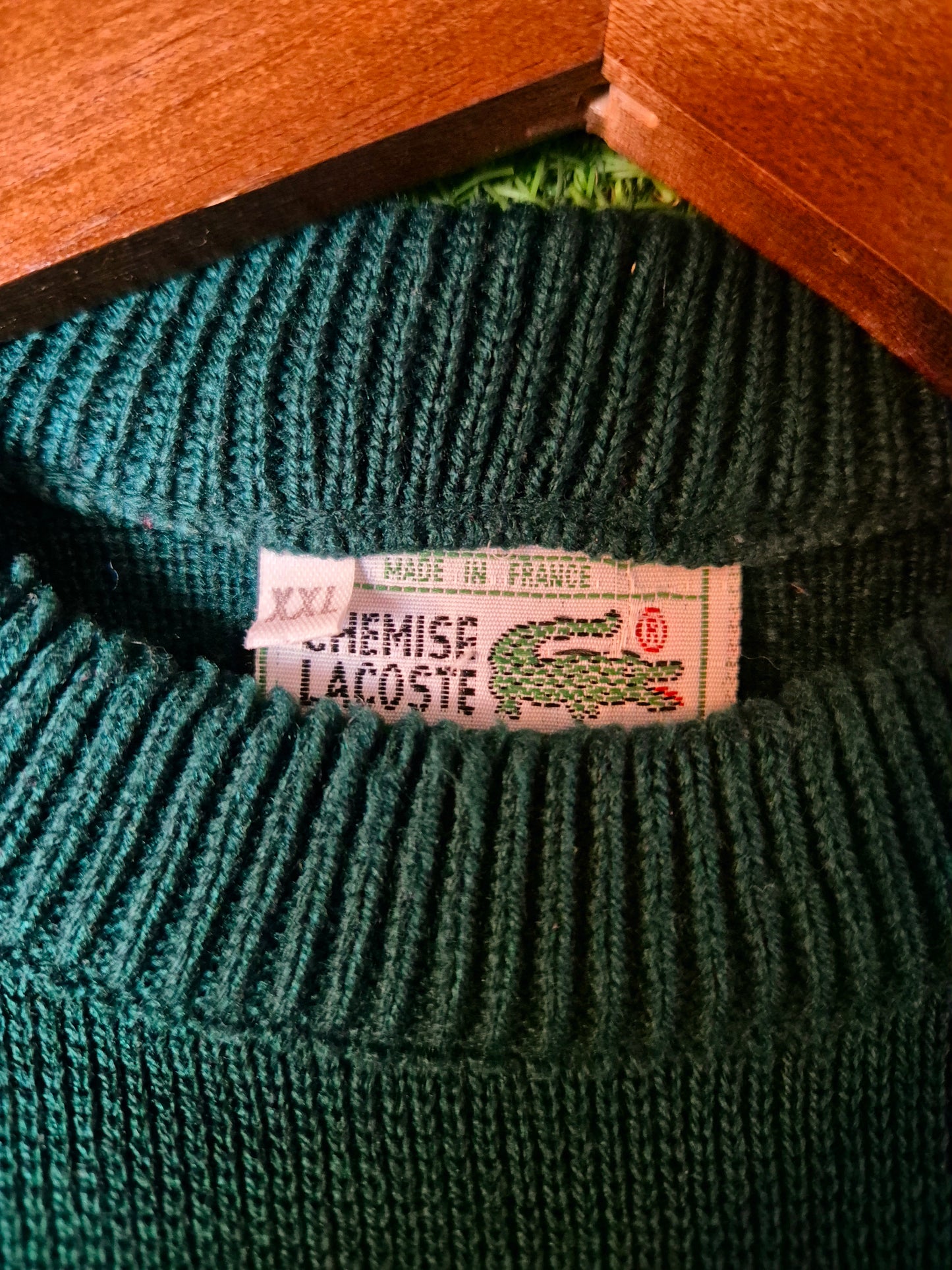 Original/Auth Lacoste - Vintage Pullover - Grün mit Golf Stick - XXL