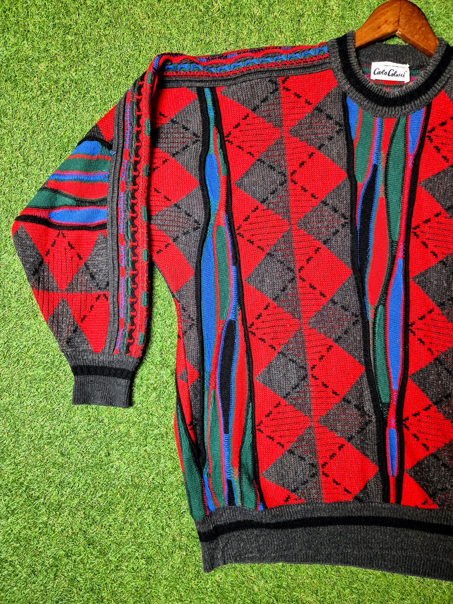 Original/Auth Carlo Colucci - Vintage Pullover - Bunt mit Muster - L/XL