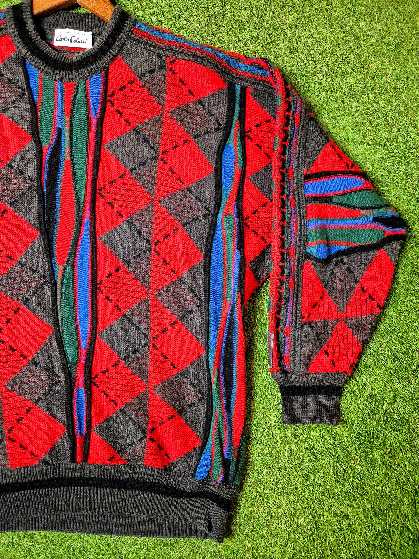 Original/Auth Carlo Colucci - Vintage Pullover - Bunt mit Muster - L/XL