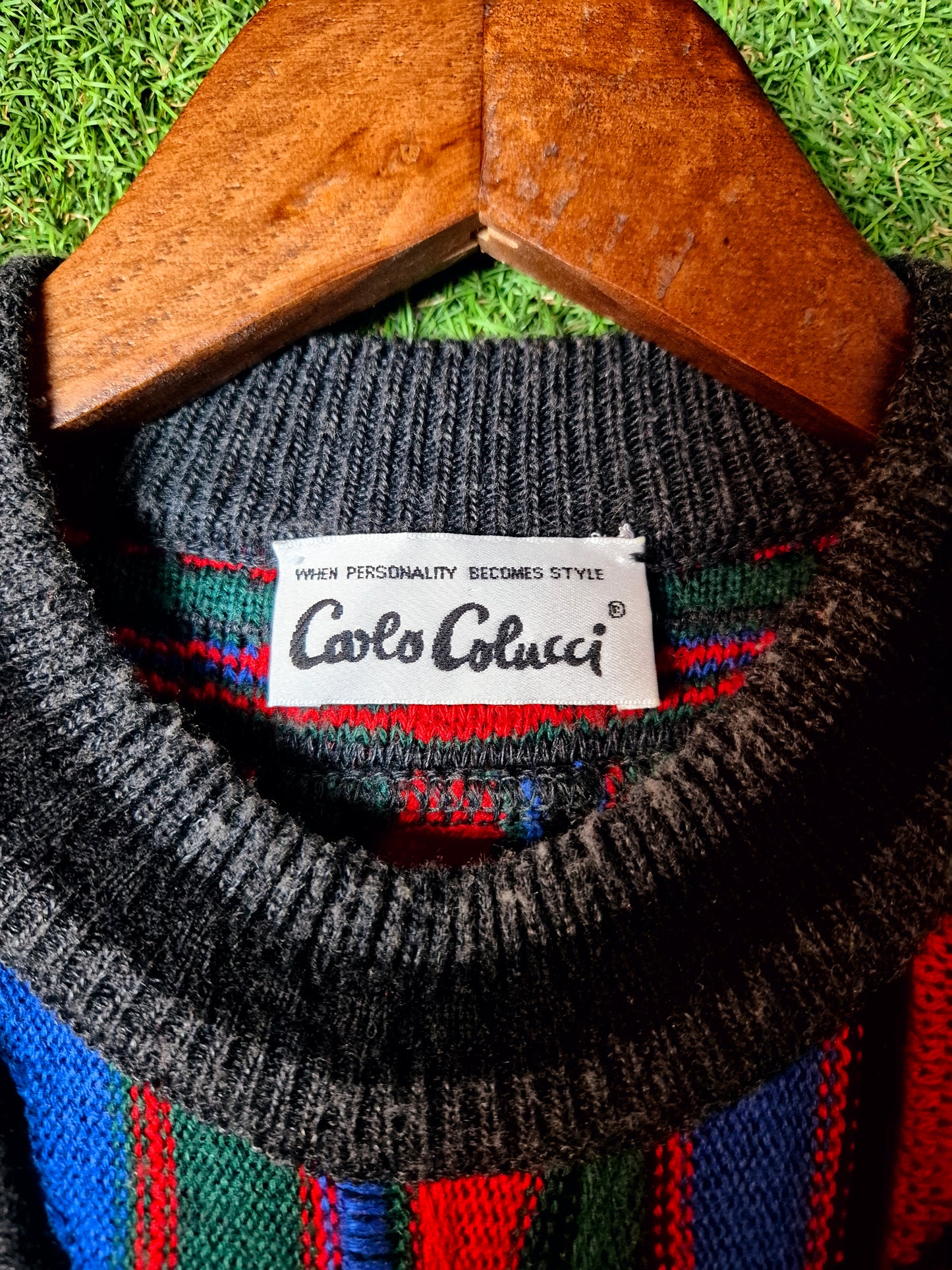 Original/Auth Carlo Colucci - Vintage Pullover - Bunt mit Muster - L/XL